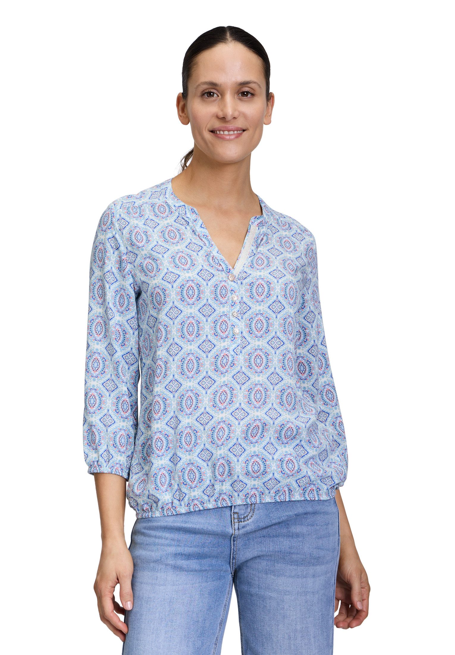Schlupfbluse Cartoon Casual-Bluse mit Muster