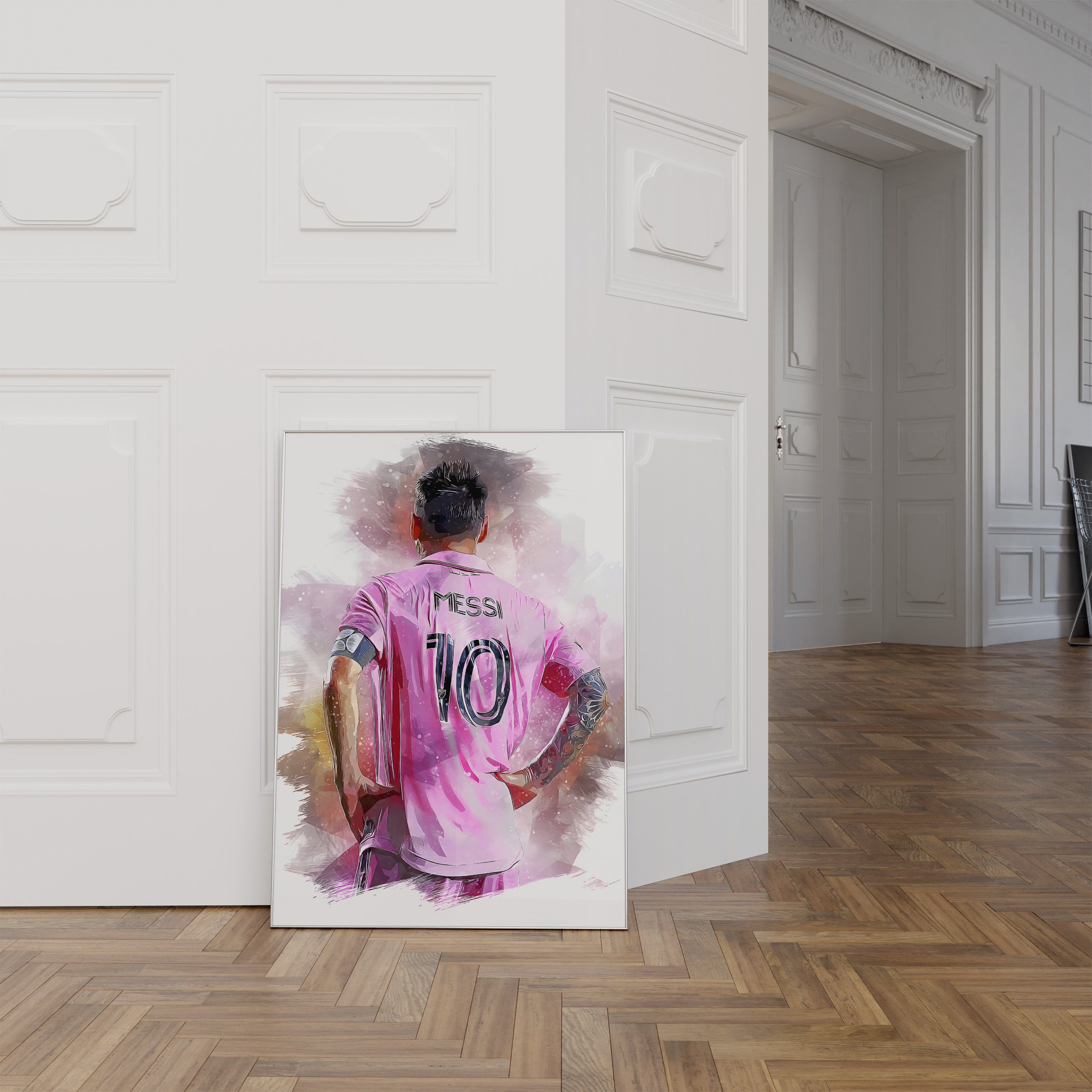JUSTGOODMOOD Poster ® Lionel Rahmen Miami · 10 · ohne Fußball Poster Messi Inter