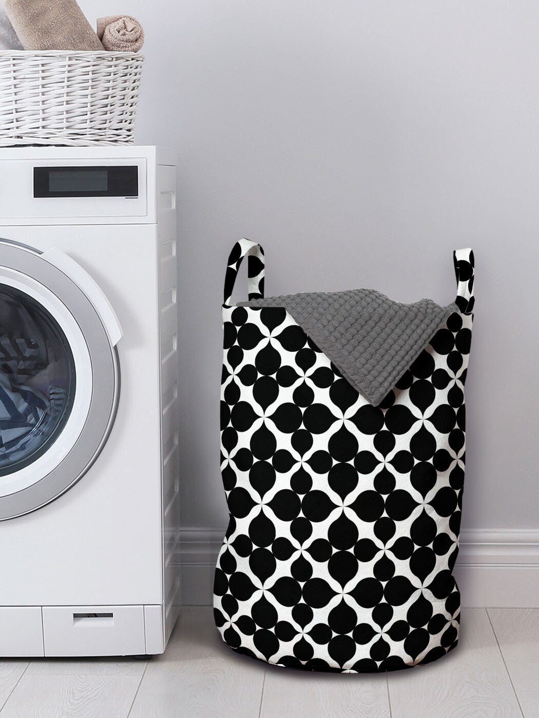 Abakuhaus Wäschesäckchen Wäschekorb mit Motiv Victorian Griffen Kordelzugverschluss Waschsalons, für Jahrgang Symmetrische