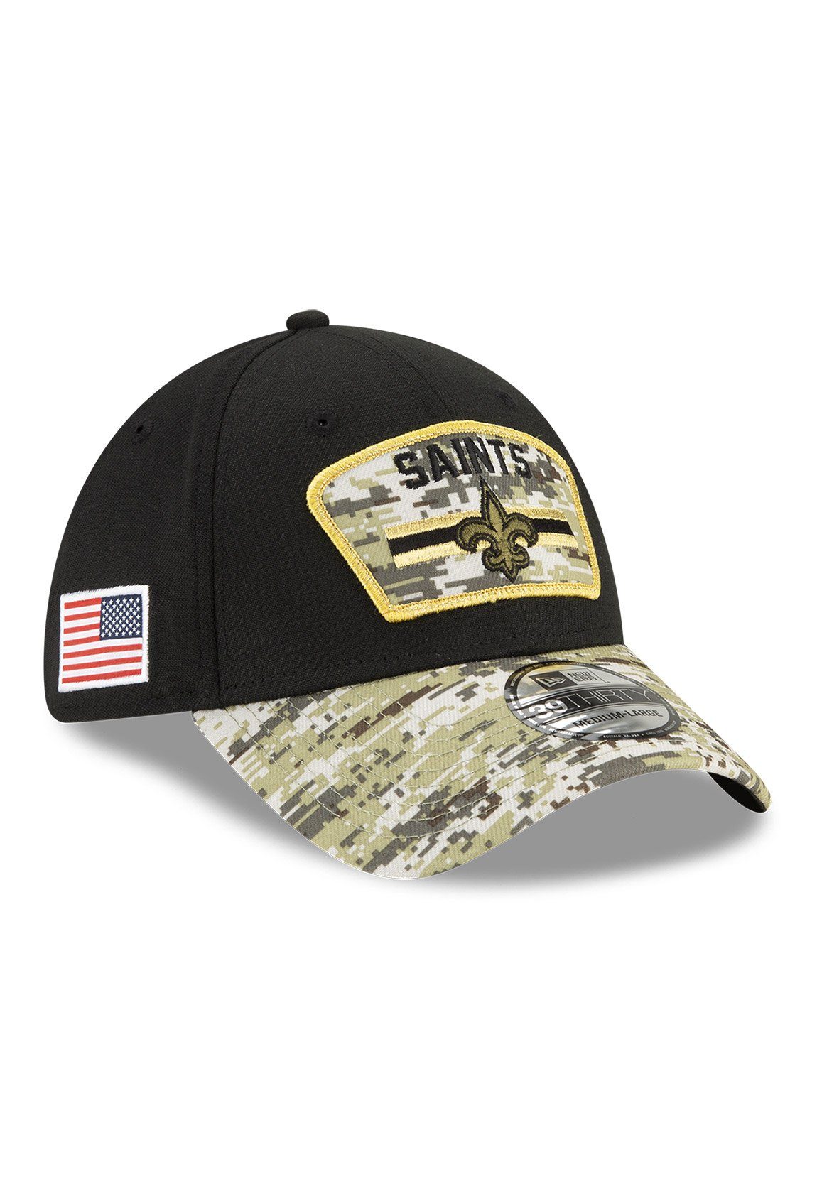 Cap 39Thirty ORLEANS Era Schwarz Baseball NFL21 NEW Era to Salute SAINTS Cap New Service New Camouflage