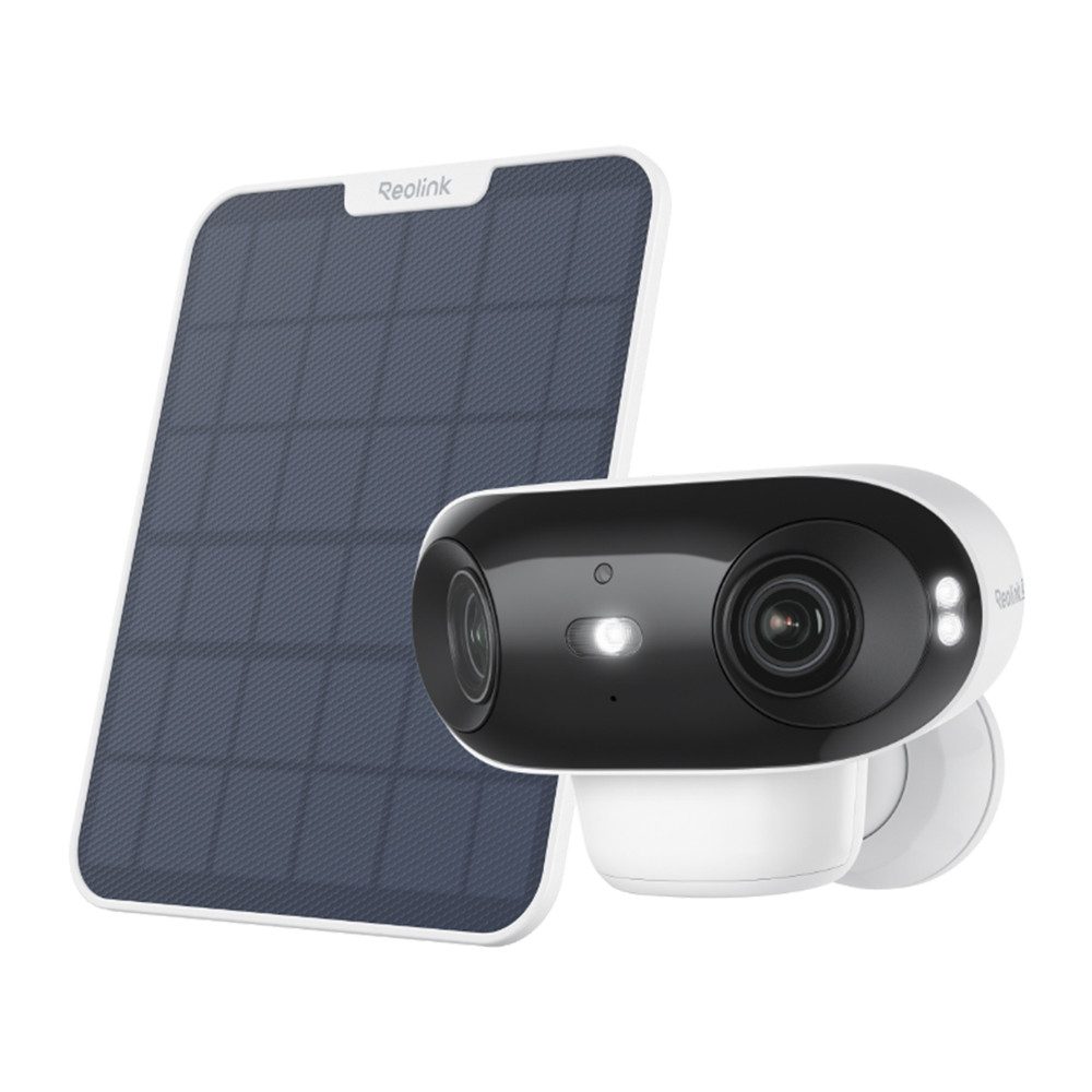 Reolink Argus 4 Pro + Solarpanel 2 4K 180°-Ansicht Akkukamera 2,4/5GHz Wi-Fi Securitycam (4K, ColorX-Nachtsicht, Außen-Sicherheitskamera)