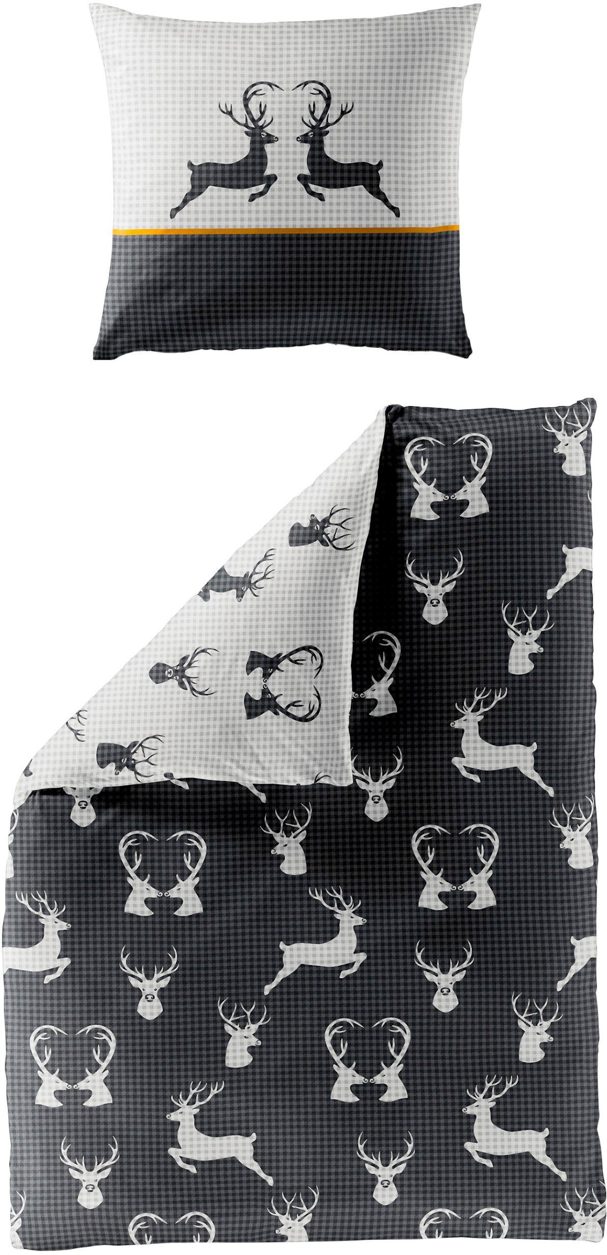 BIERBAUM Bettwäsche 3923, Biber, 2 teilig, Biber, 100 % Baumwolle, pflegele günstig online kaufen