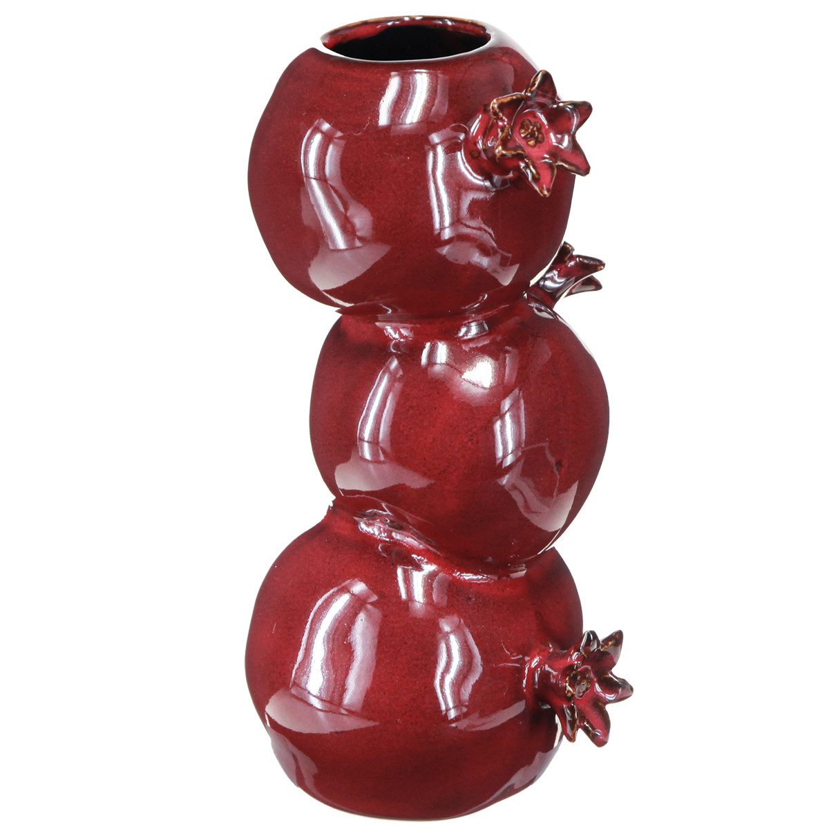 Thumbnail - Viana Übertopf Keramik Vase Granatapfel Design Dunkelrot Tischdeko Geschenkidee