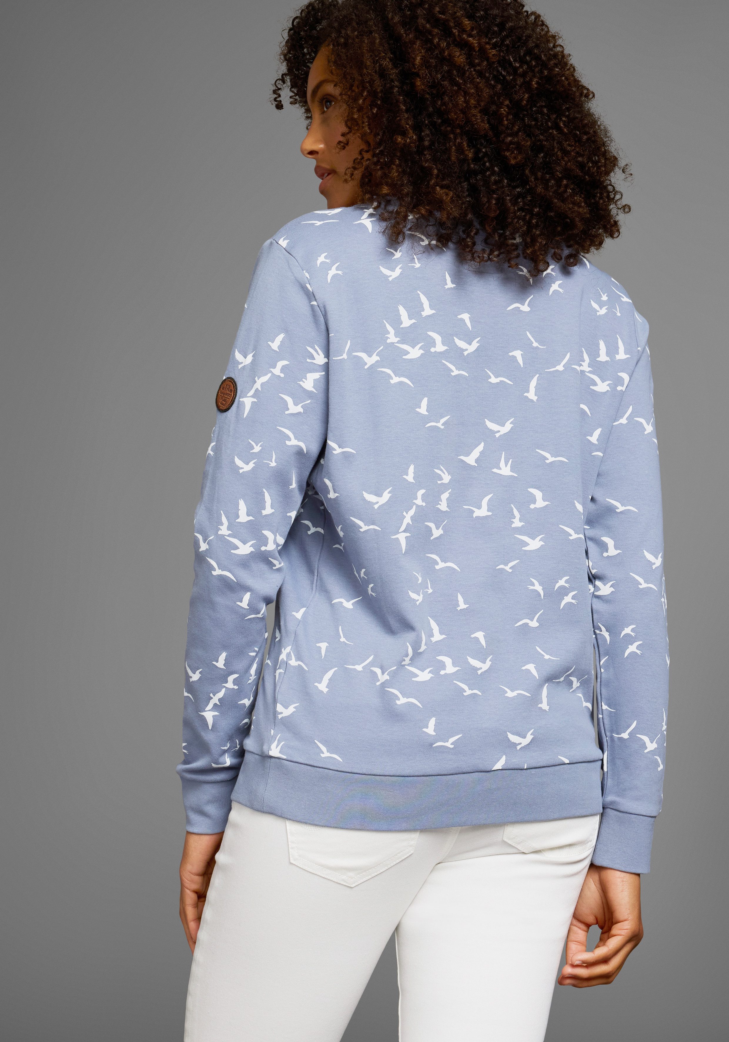 KangaROOS Sweatshirt Langarm, figurumspielender Schnitt, bedruckt, günstig online kaufen