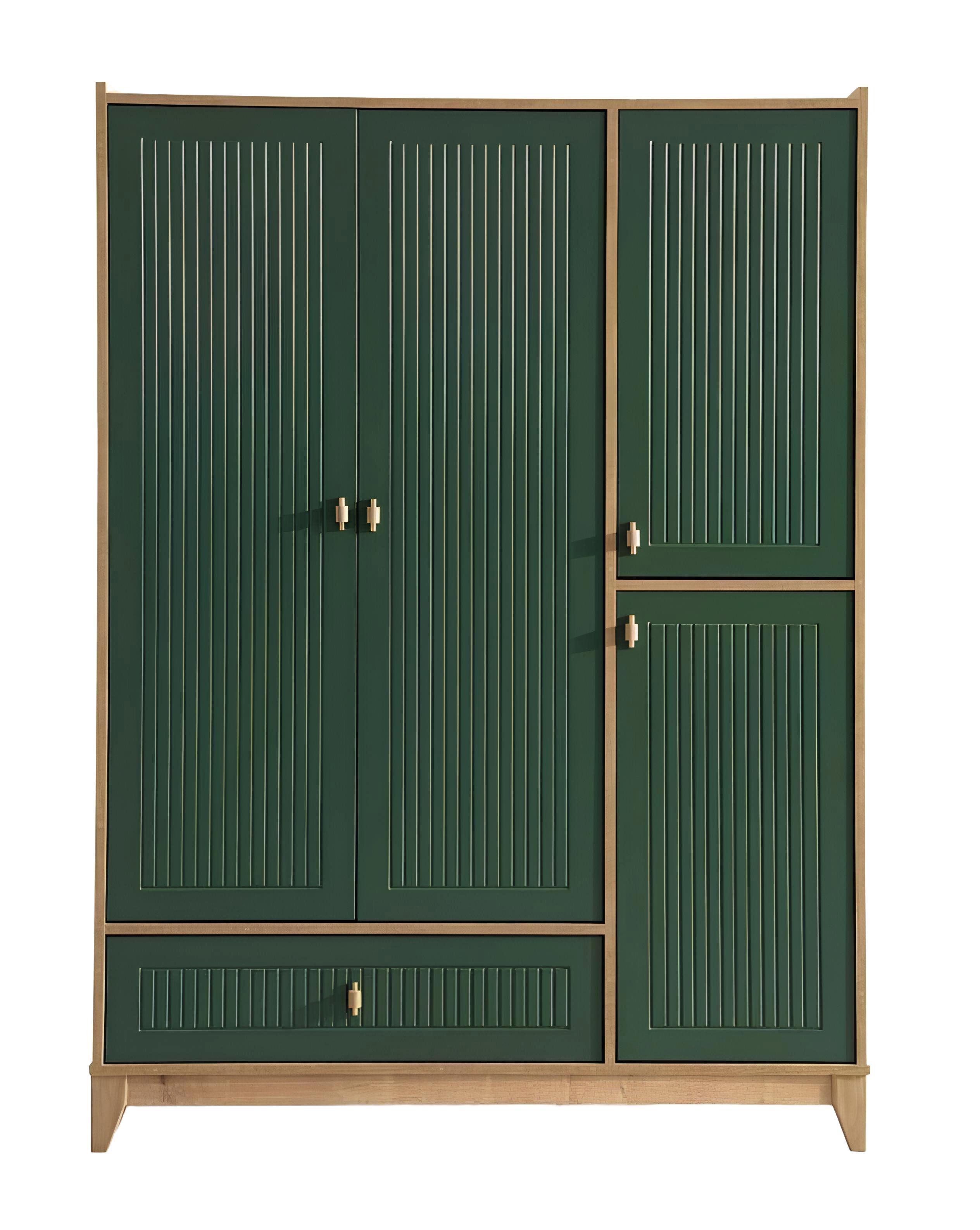 Xlmoebel Kleiderschrank Neuheit: Exklusiver grüner Kinderschrank aus Holz für das Kinderzimmer (1-St., Kleiderschrank) Hergestellt in Europa