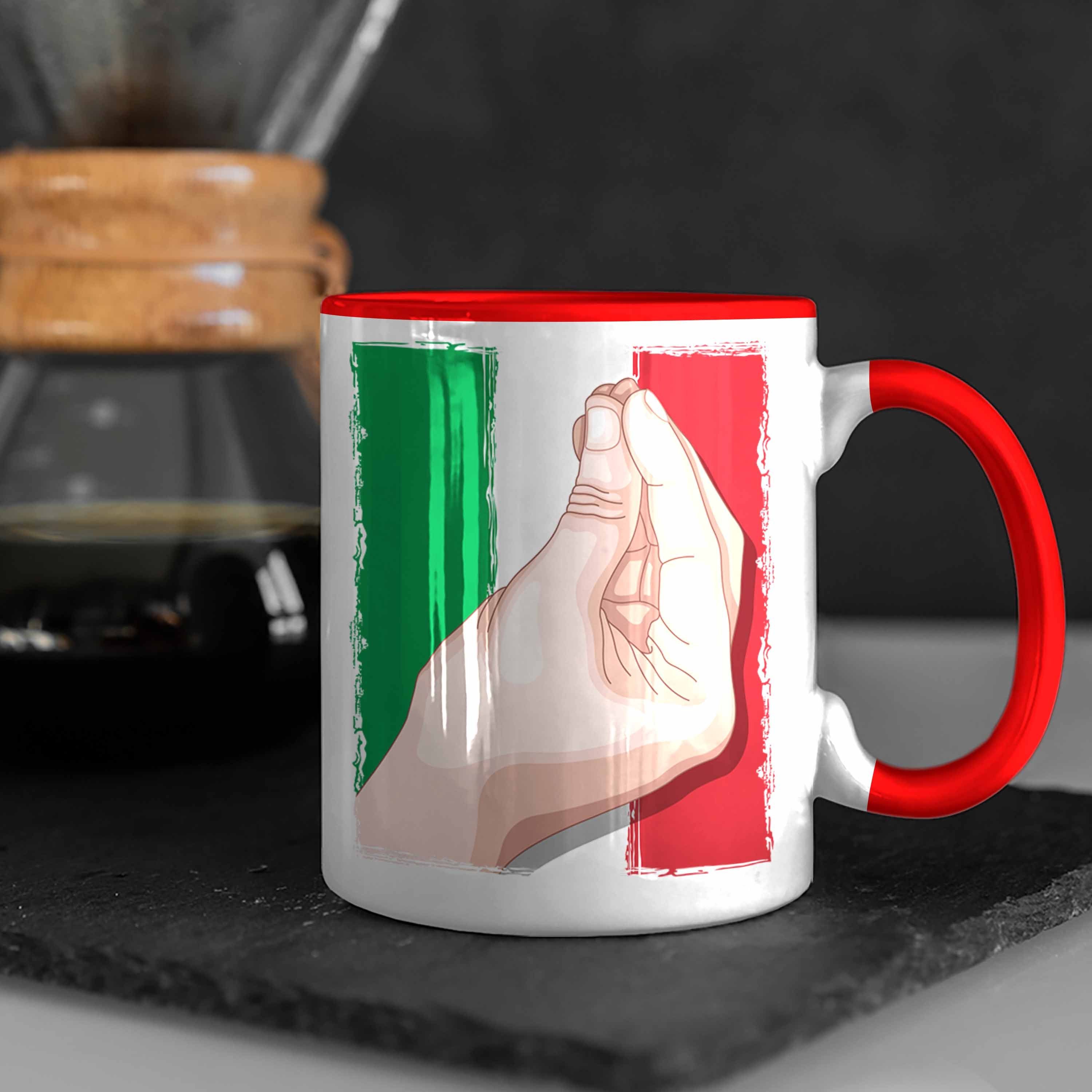 Tasse Trendation Handbewegung Rot Italien Geschenk Flagge Italien-Liebhaber für Tasse