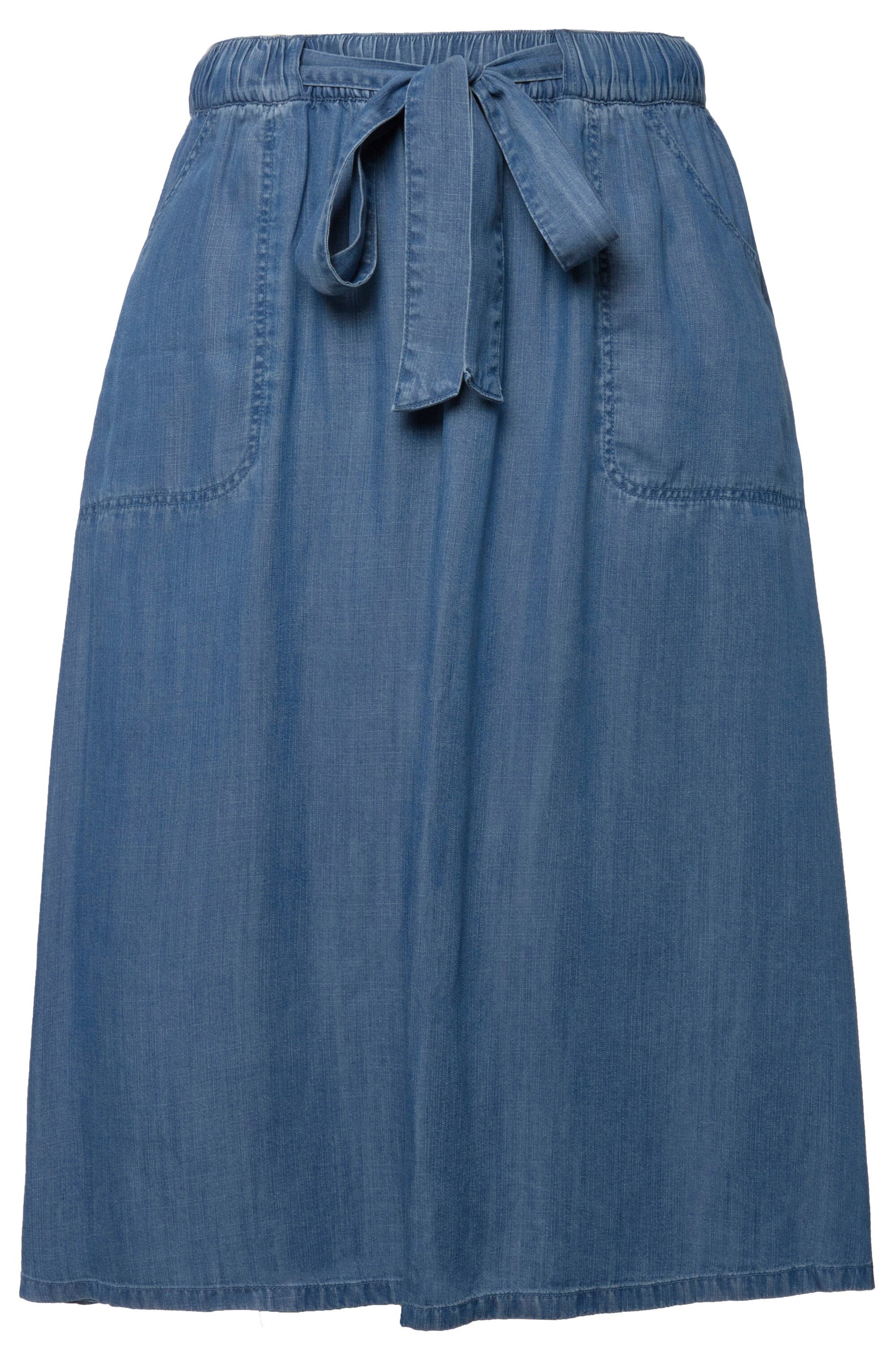 Ulla Popken Midirock Lyocell-Rock Jeansoptik A-Linie günstig online kaufen