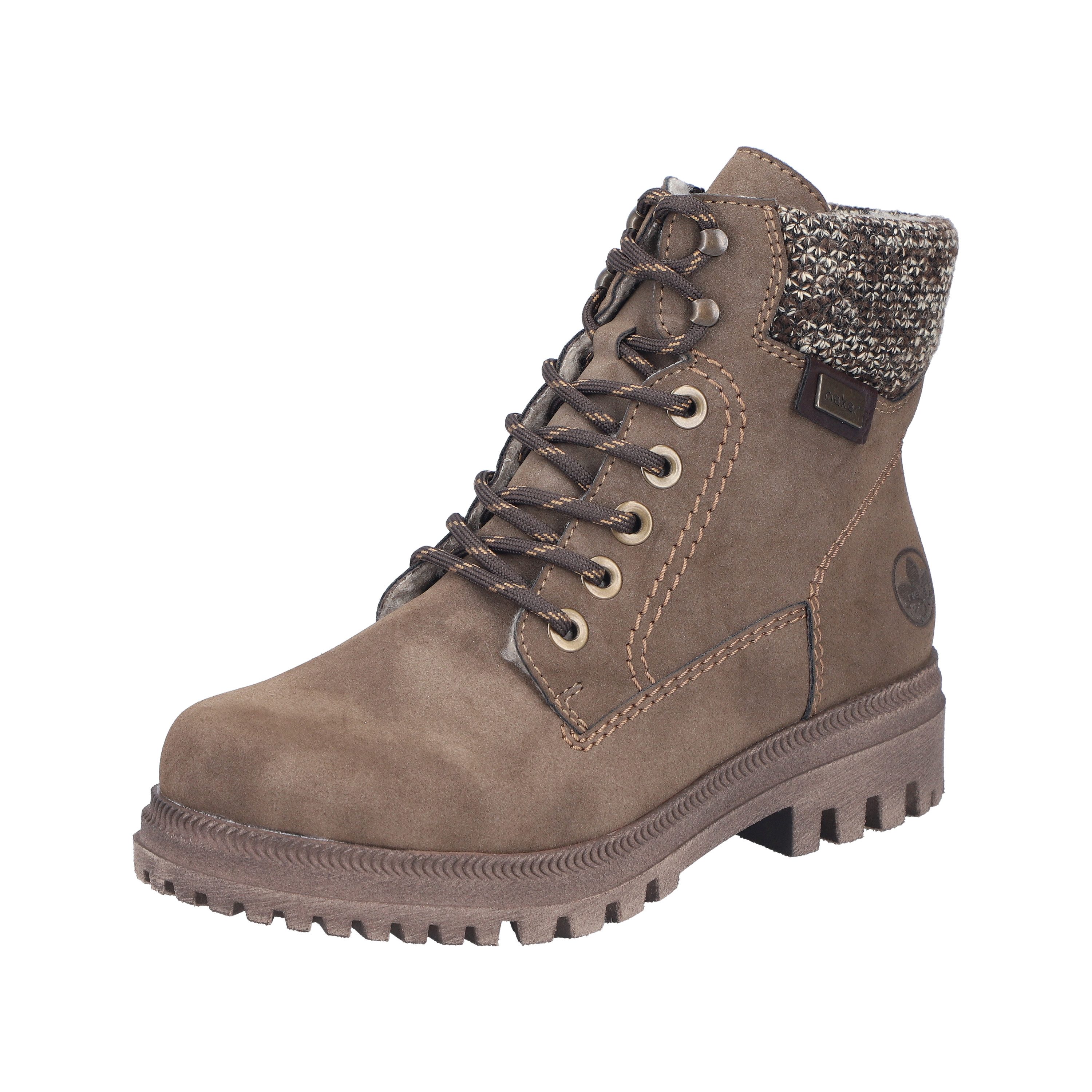 Rieker Winterboots Schnürboots, Schnürstiefelette mit Strickrand