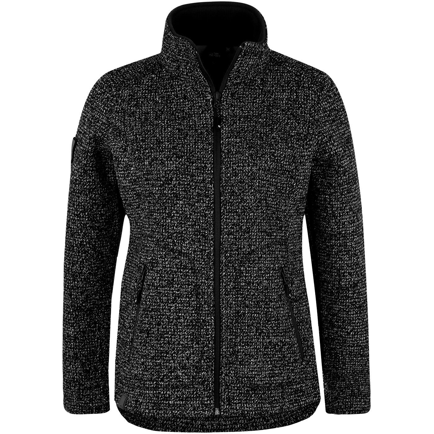 black Active DEPROC KITTOBE WOMEN Kontrastreissverschluss Strickfleecejacke LAKE