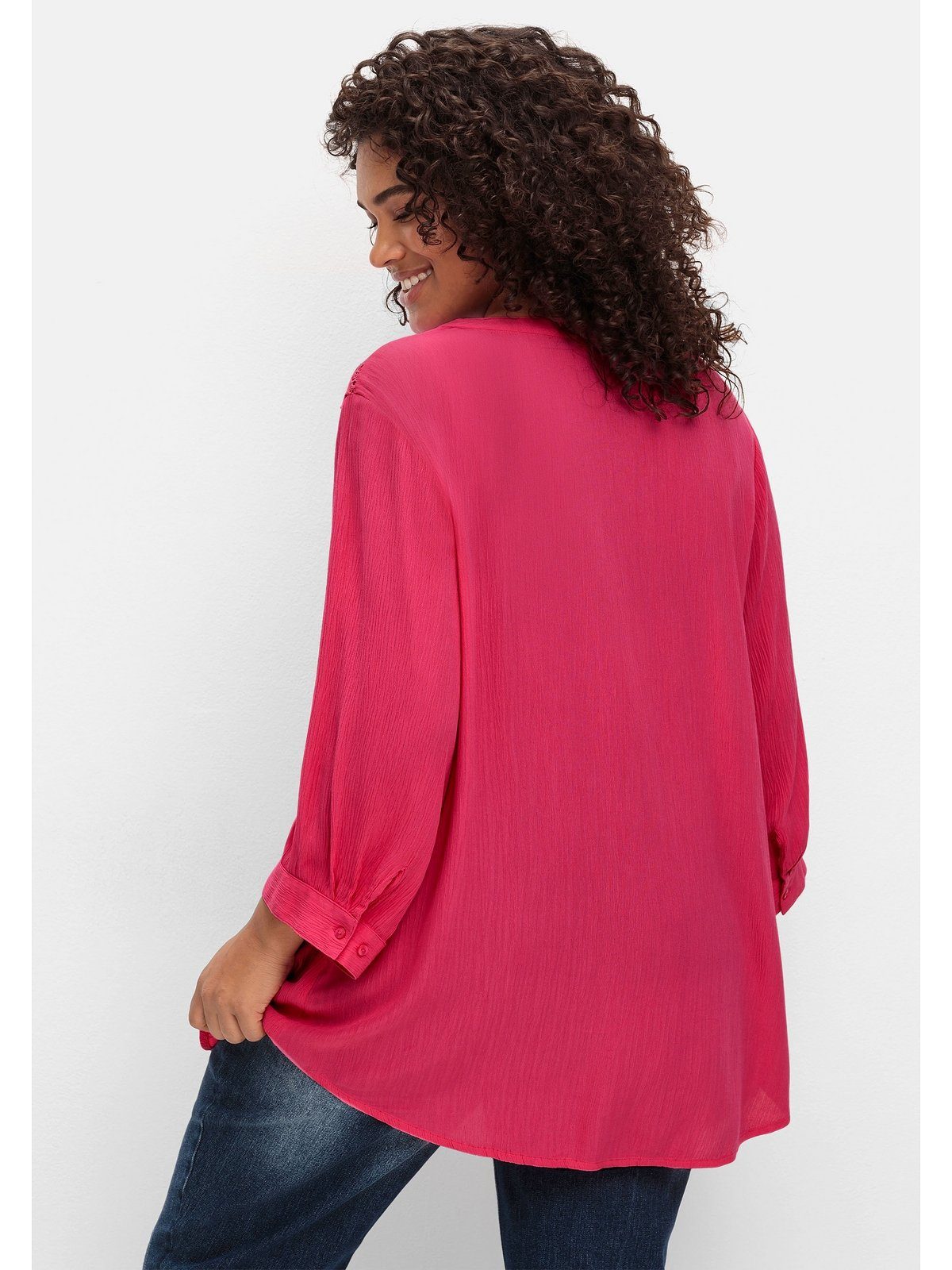 sheego by Joe Browns Longbluse Große Größen mit Häkelspitze und Biesen