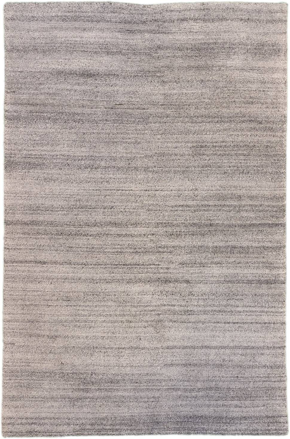 Rug Studios Teppich KHANGRI UNI, Rechteckig, Höhe: 17 mm, Handgeknüpft, 40 x 60 cm, hellgrau