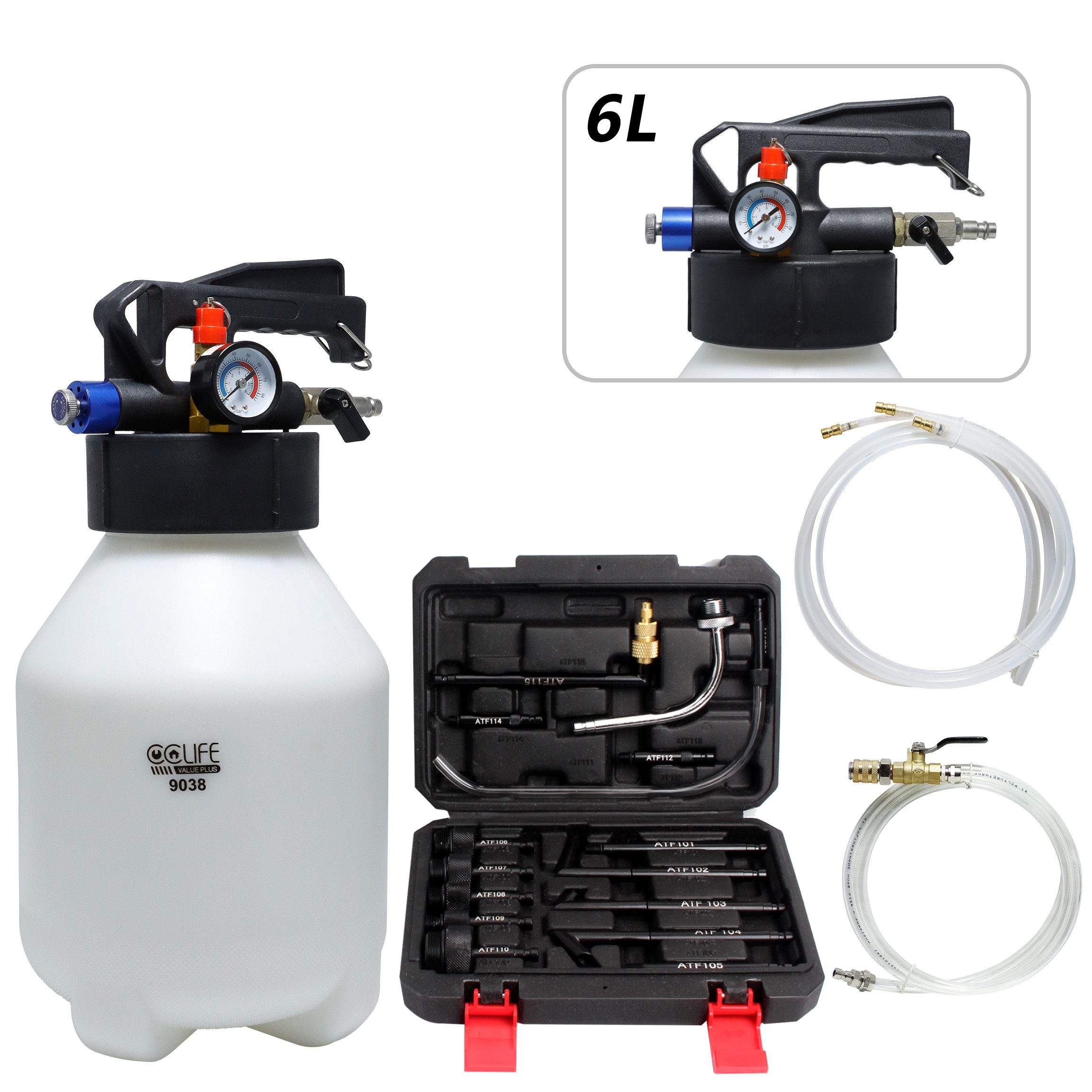 CCLIFE Ölabsaugpumpe Druckluft Ölwechsel Gerät Öleinfüllgerät Ölabsauger 6L/10L