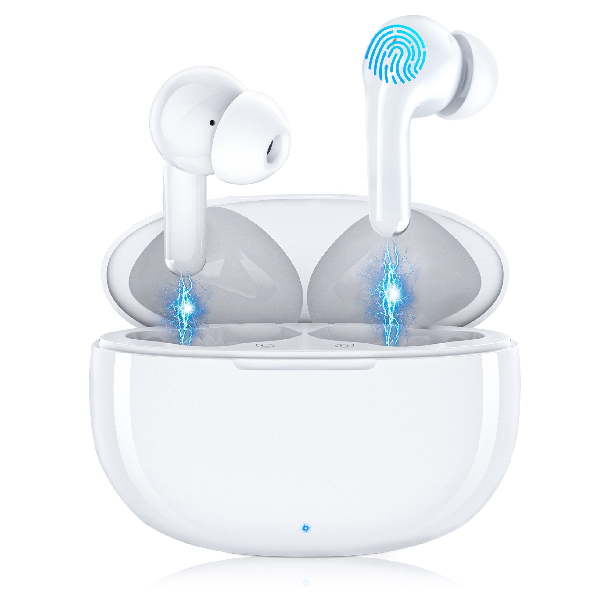 walkbee Kopfhörer, TWS In-Ear-Kopfhörer,Bluetooth 5.3,HiFi Stereo In-Ear-Kopfhörer (Bluetooth Kopfhörer mit HD Mikrofon,True Wireless, Noise Cancelling, Sprachsteuerung,Ultraleicht Ohrhörer, Hohe Hi-Fi-Klangqualität)