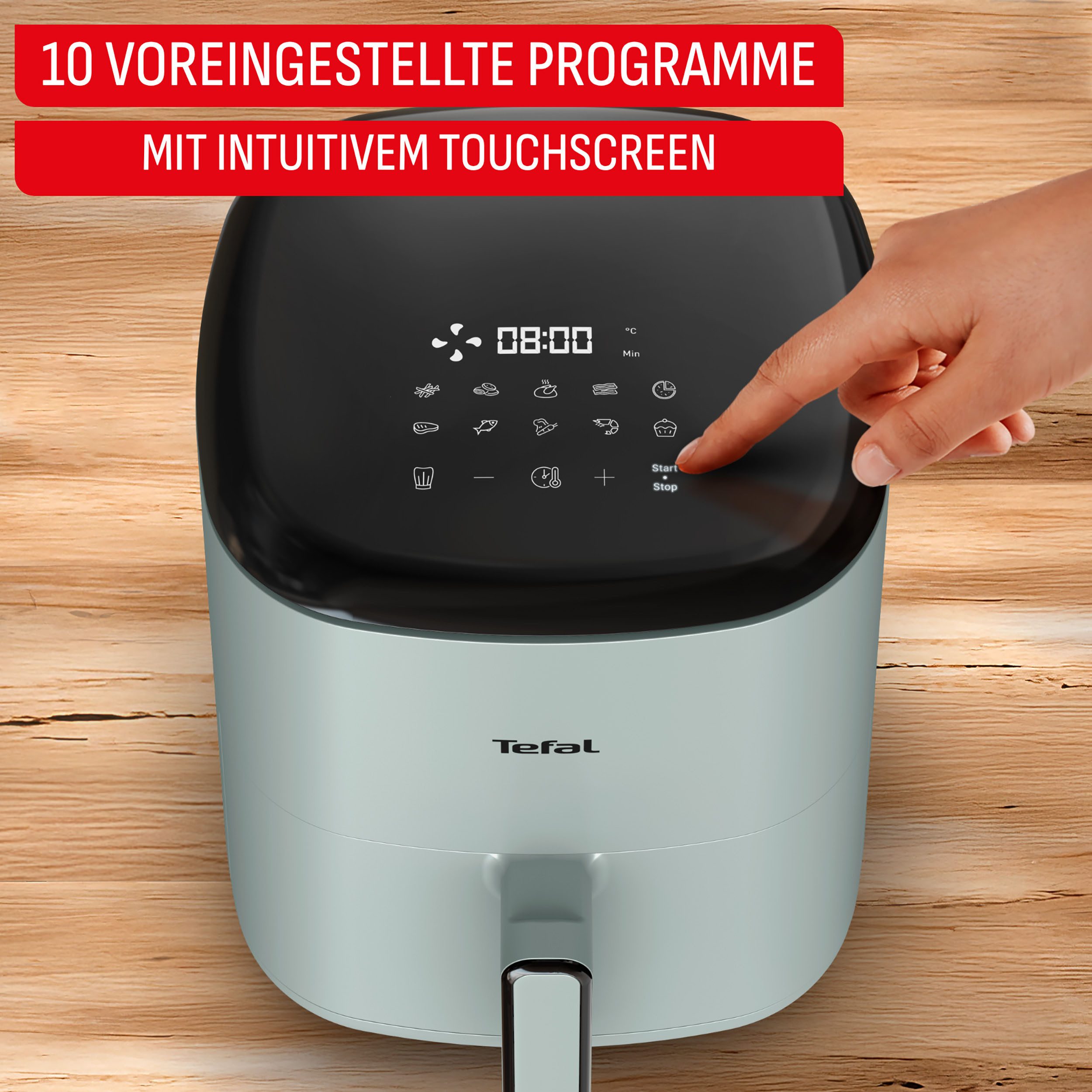 Tefal Heißluftfritteuse Easy Fry Pop EY2454, 1500 W, spart Zeit & Energie, intuitiver Touchscreen, 10 Programme