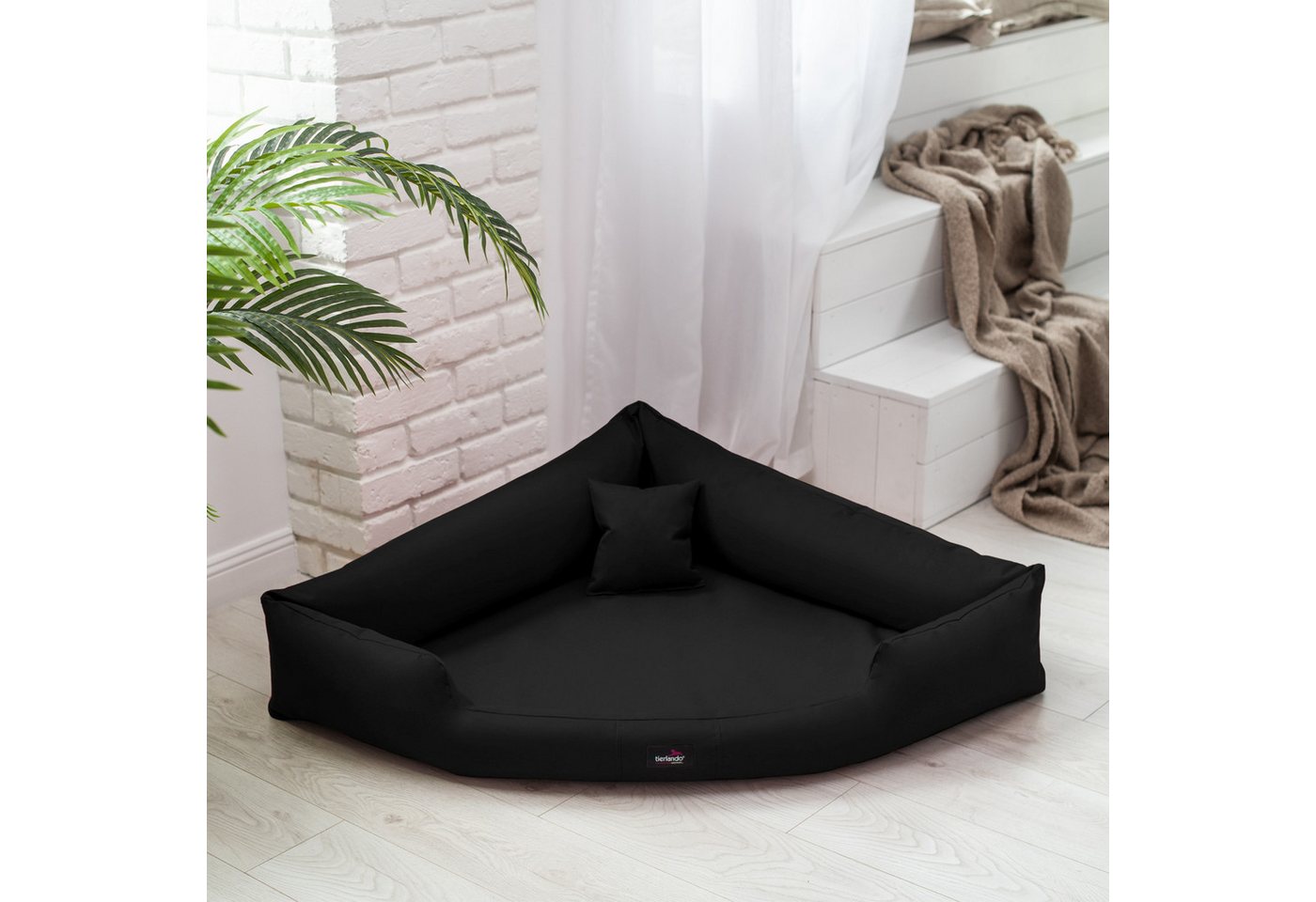 Thumbnail - tierlando® Tierbett TRIVIA, Orthopädisches Eckhundebett Polyester Hundebett Dreieckbett, Platzsparend, Robust, Pflegelei...