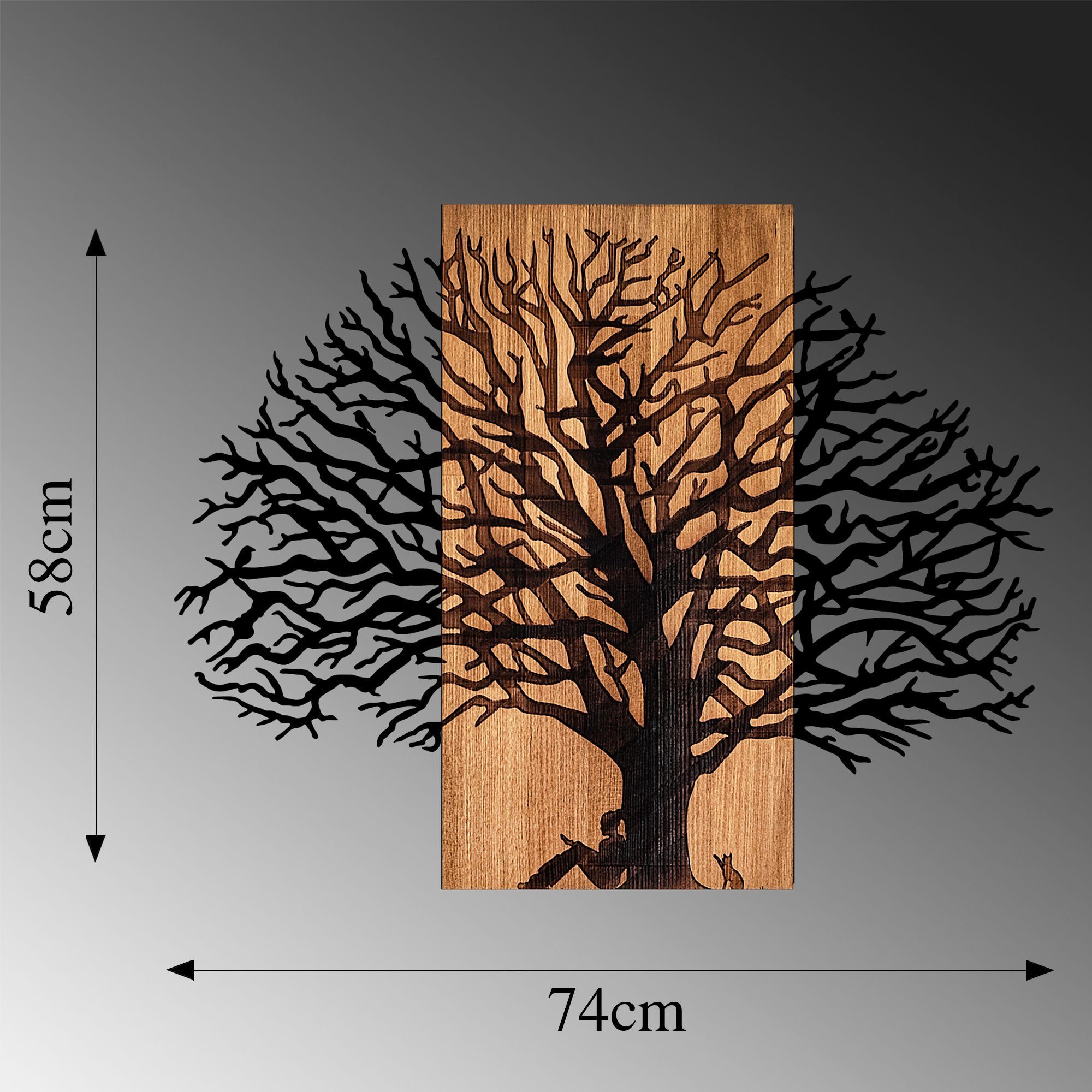 Wallity Wanddekoobjekt x 58 75 SKL2289,Schwarz, cm