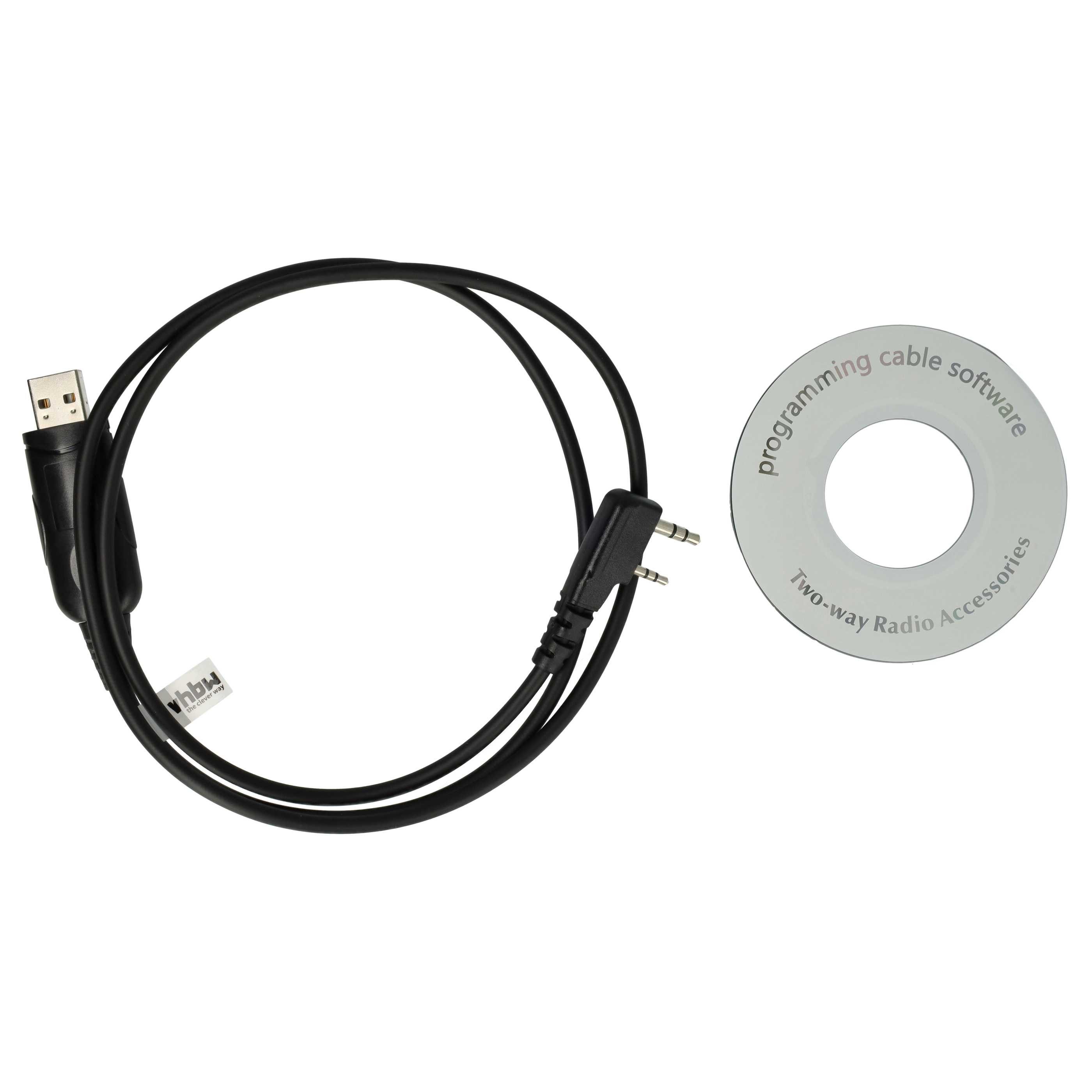 vhbw passend für Kenwood TK-3170, TK-320, TK-3170K, TK-3200LP, TK-3202, TK- USB-Kabel, Hocheffizientes USB Programmierungskabel für Funkgeräte, Ermöglicht