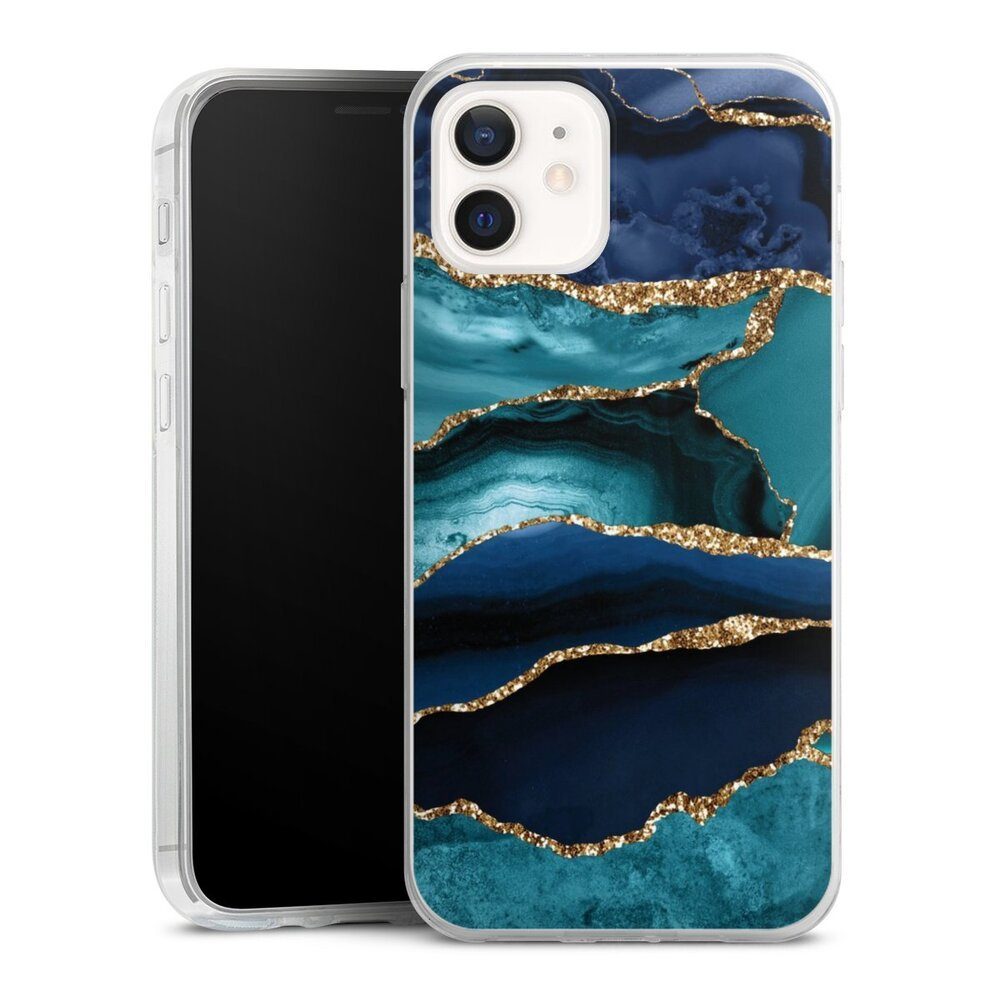 DeinDesign Handyhülle Marmor Trends Glitzer Look, Apple iPhone 12 Slim Case Silikon Hülle Ultra Dünn Schutzhülle