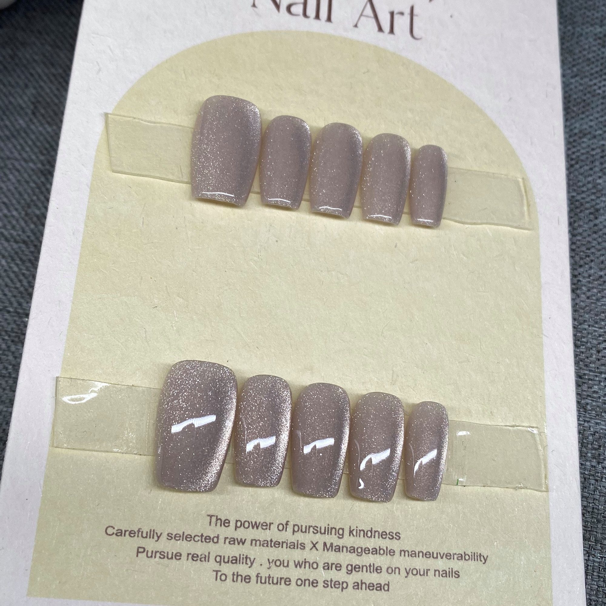 JOHNRAMBO Kunstfingernägel Grau Künstliche Glänzend Nails Handgefertigte Fingernägel