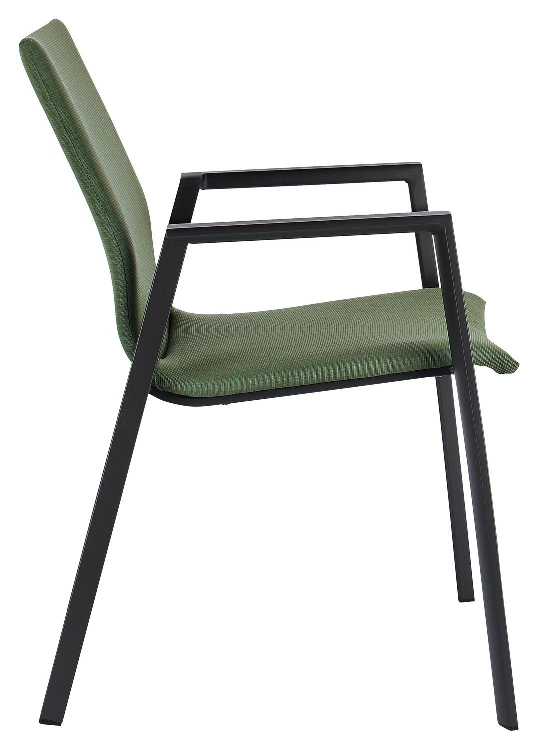 Bizzotto Gartenstuhl ODEON, Aluminium, Olivgrün, Anthrazit, stapelbar