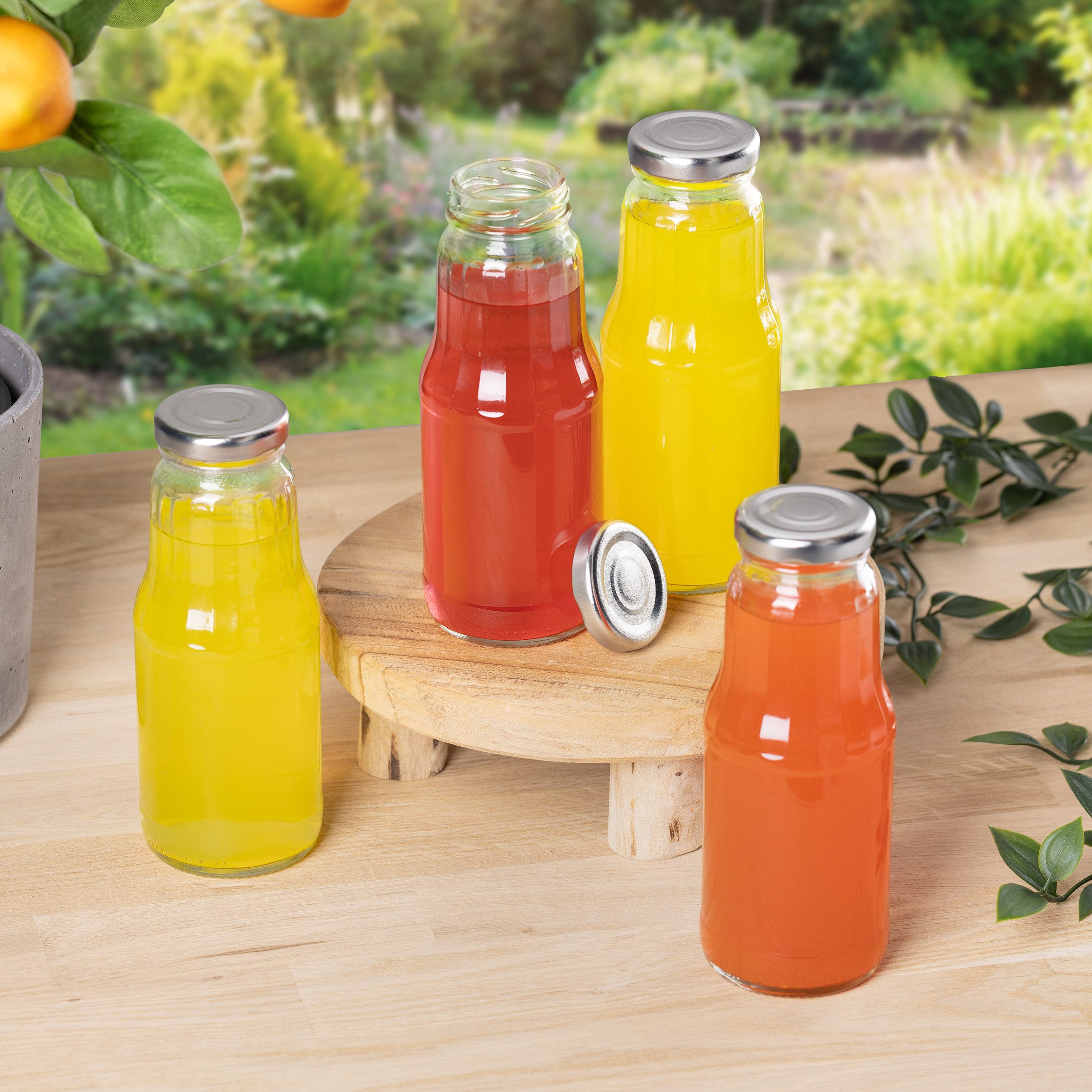 steinwohn Trinkflasche Glasflaschen 300 ml mit Schraubverschluss – 4, 8 oder 16 Stück, Saftflaschen aus Glas – Trinkflaschen für Shots, Smoothies & Säfte