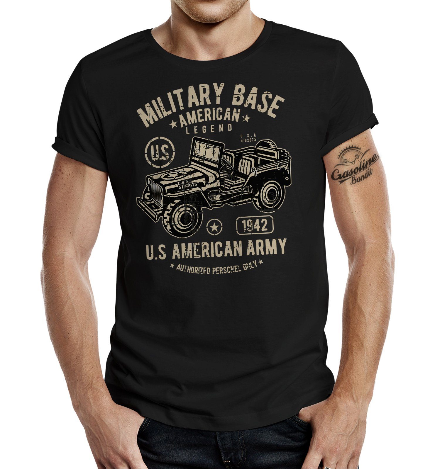 GASOLINE BANDIT® T-Shirt für Biker Military günstig online kaufen