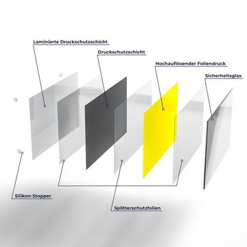 DEQORI Schneidebrett 'Unifarben - Gelb', Glas, Platte Frühstücksbrett Schneideplatte