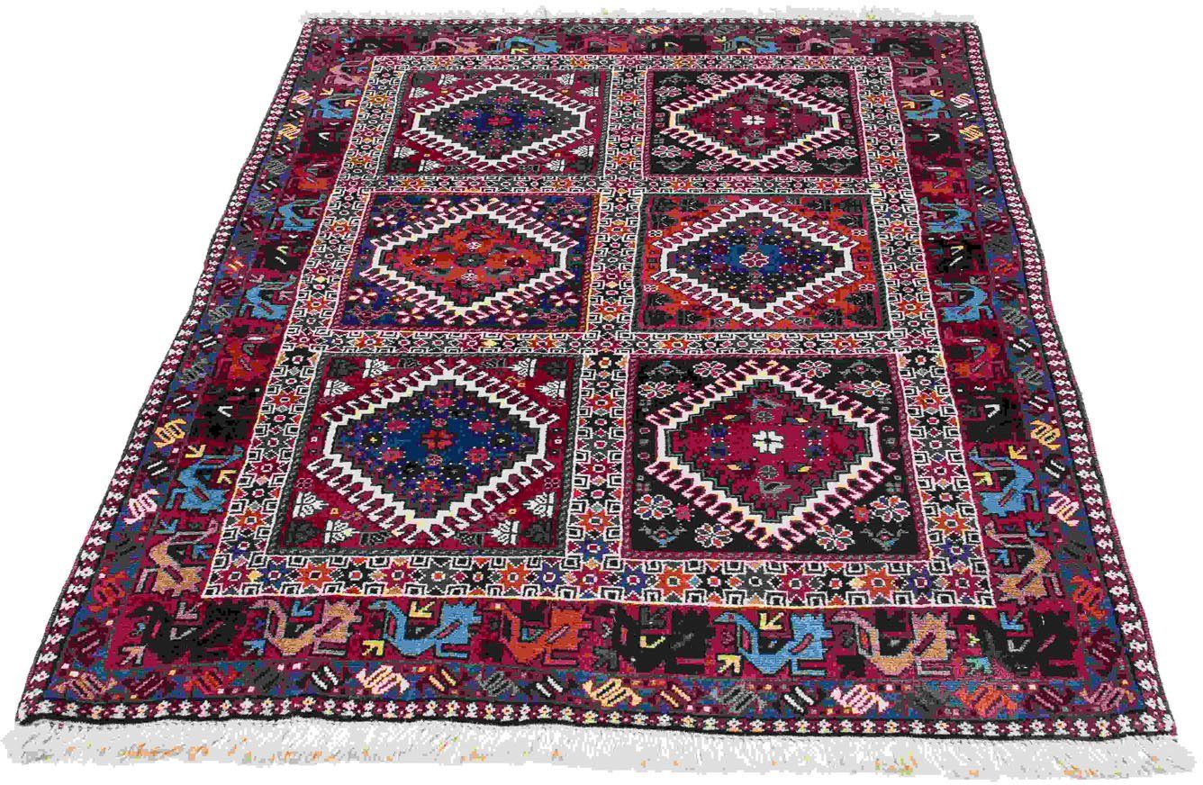 Orientteppich Perser - Nomadic - 147 x 99 cm - mehrfarbig, morgenland, rechteckig, Höhe: 10 mm, Wohnzimmer, Handgeknüpft, Einzelstück mit Zertifikat