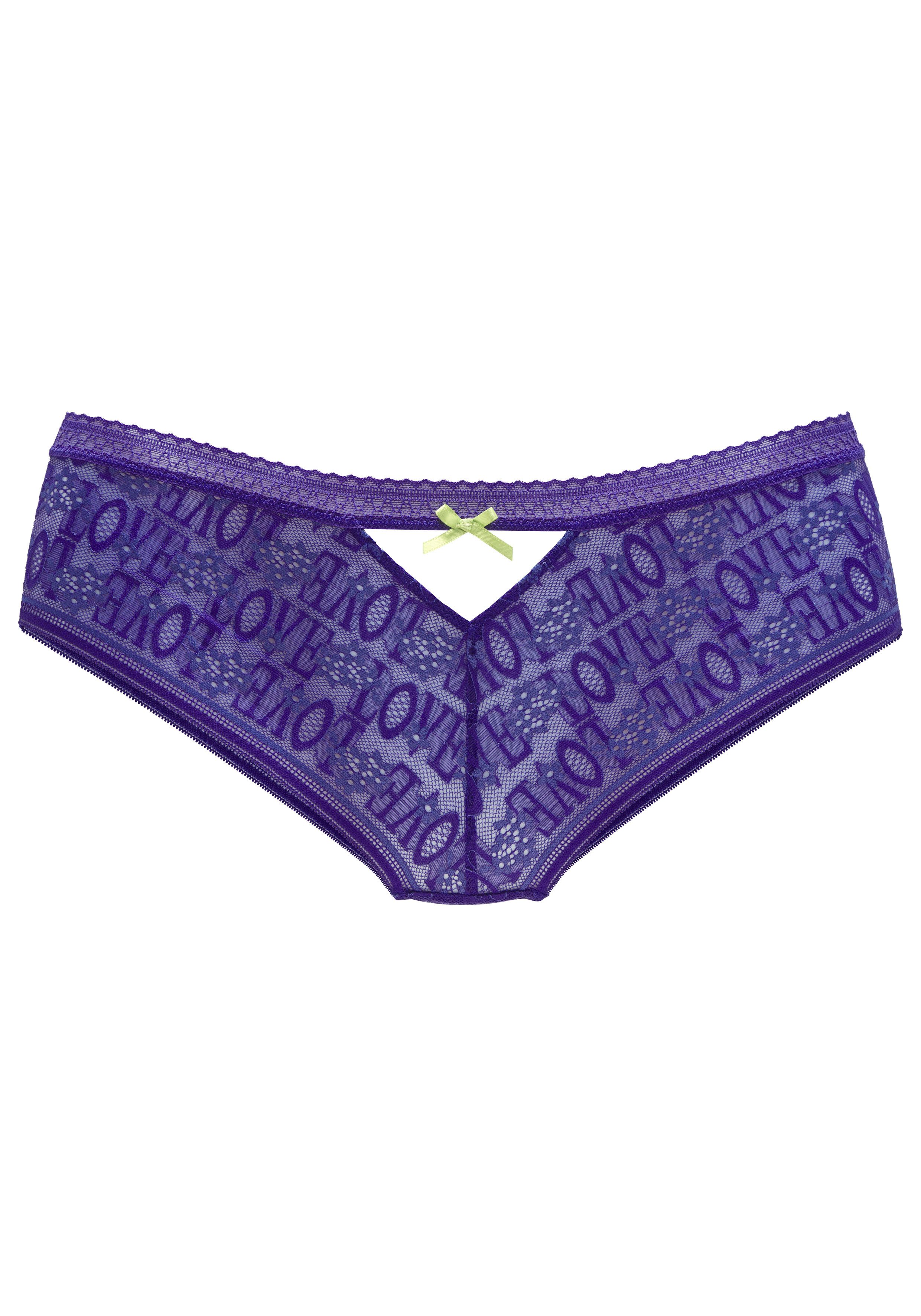 Vivance Stringpanty aus Spitze mit „LOVE“-Schriftzug günstig online kaufen