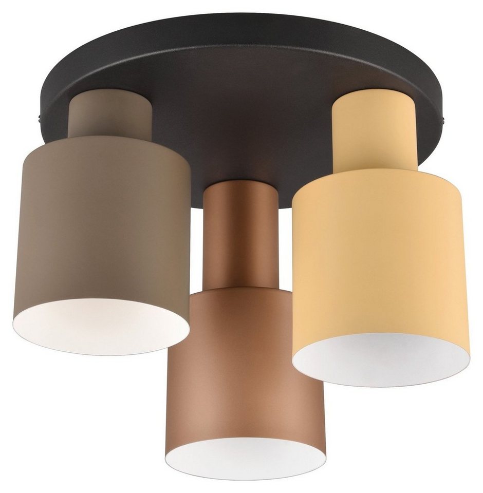 TRIO Leuchten Deckenleuchte Agudo, ohne Leuchtmittel,  Multicolor-Lampenschirme, ø 30 cm, E27, modernes Design, Deckenleuchte in  beige, braun und taupe