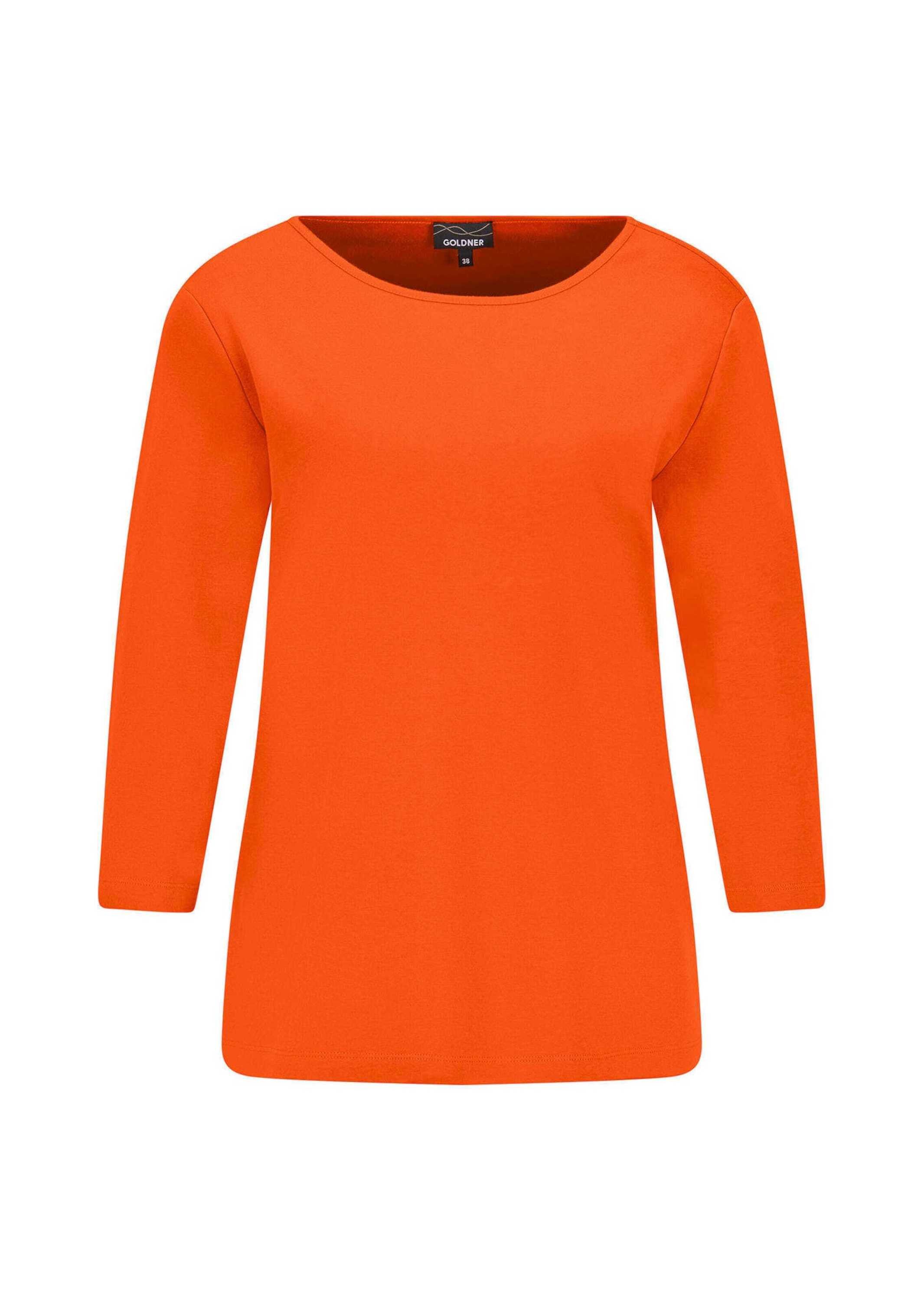 Print-Shirt Kurzgröße: Basic Shirt mit U-Boot-Ausschnitt