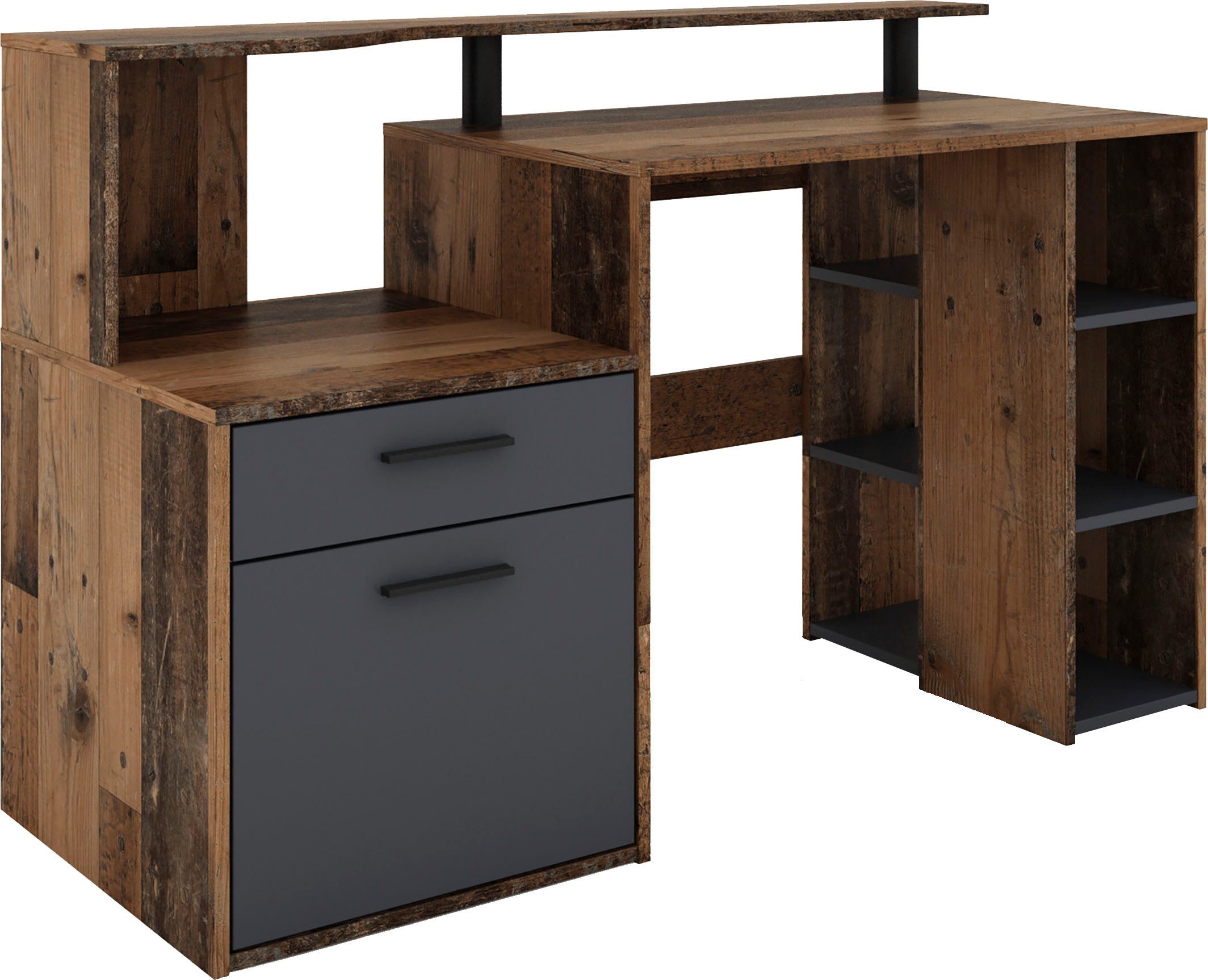 byLIVING Schreibtisch Louise, Breite 140 cm, Regal-Schreibtisch mit viel Stauraum