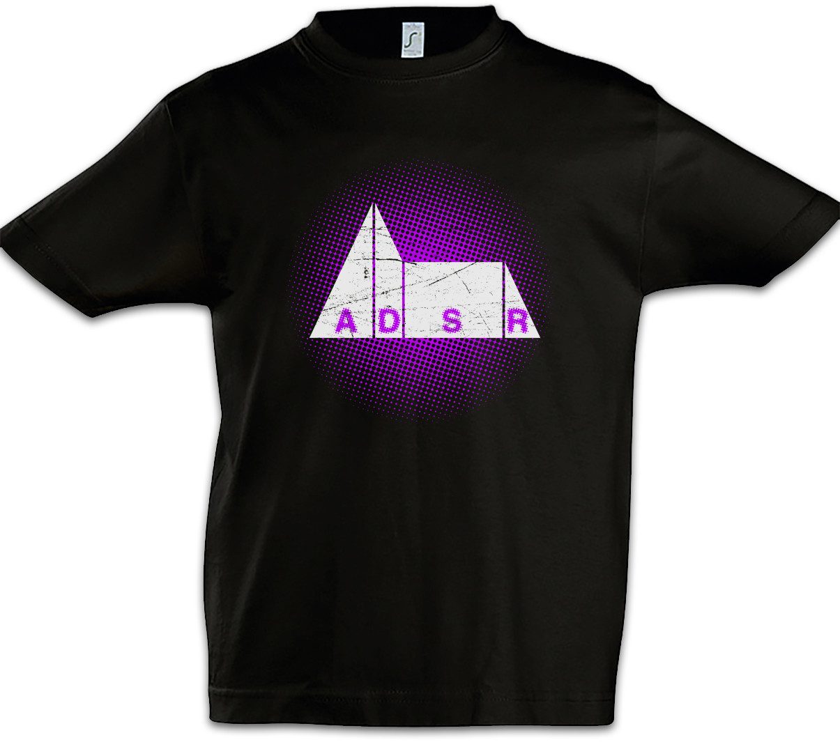 Print-Shirt Synthesizer ADSR III Kinder T-Shirt Electro Techno LFO Musik Music DJ
