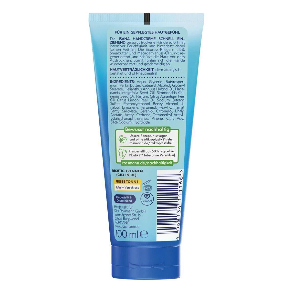 ISANA Handcreme Schnell Einziehend, 100 ml