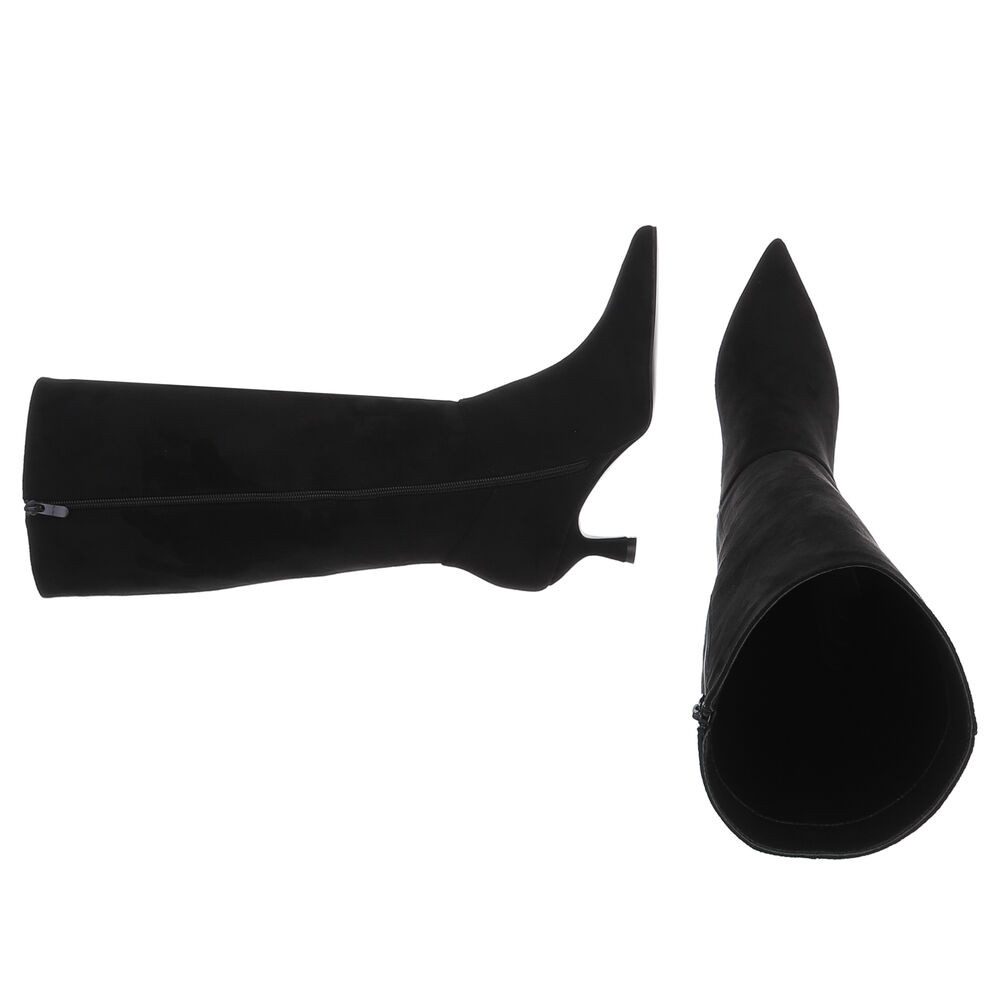 Ital-Design Elegante spitze Stiefel mit flachem Absatz für Damen Stiefel (9 günstig online kaufen