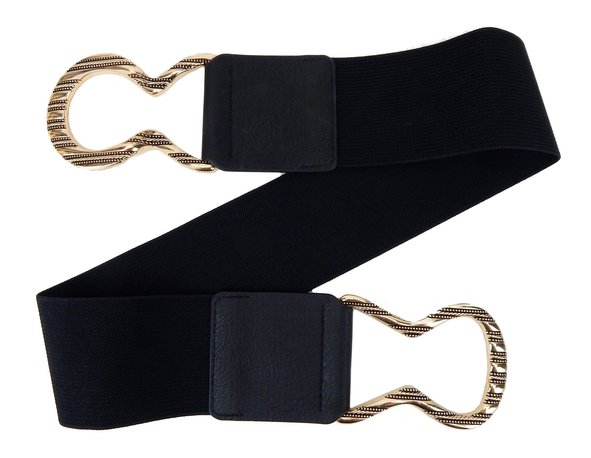 Ella Jonte Stretchgürtel schwarz gold oder braun gold 75 - 90 cm elastische günstig online kaufen