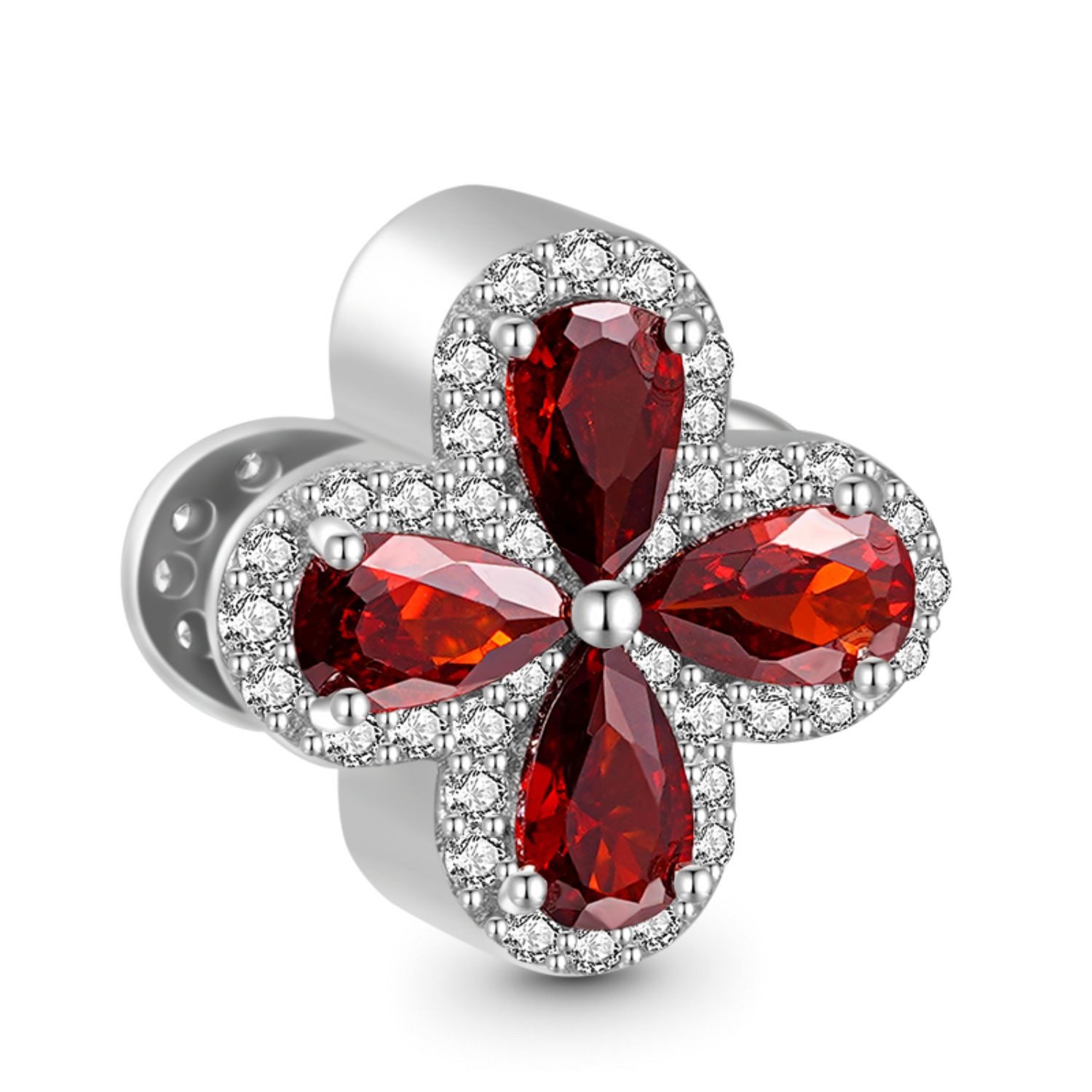 Bead Gnoce Charm Glücksklee rot GGC054-1