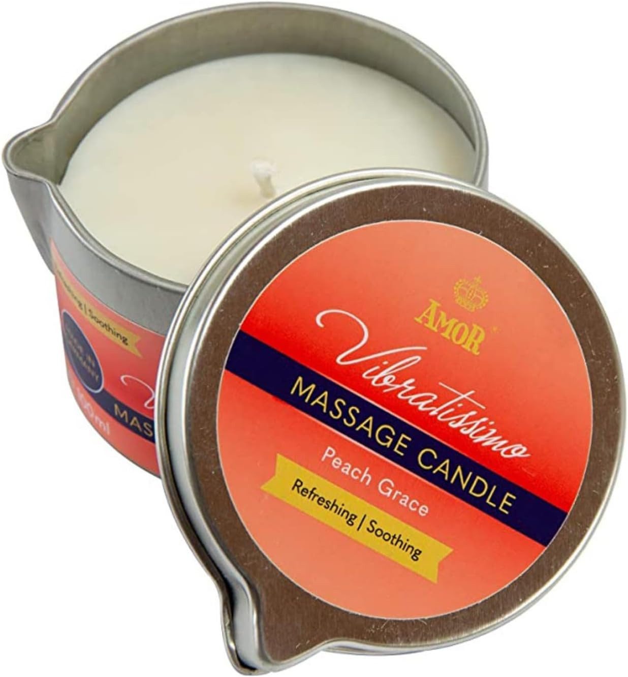 Vibratissimo Massagekerze Massage Candle Made in Germany, mit Ausgießer und verschiedenen Größen und Aromen