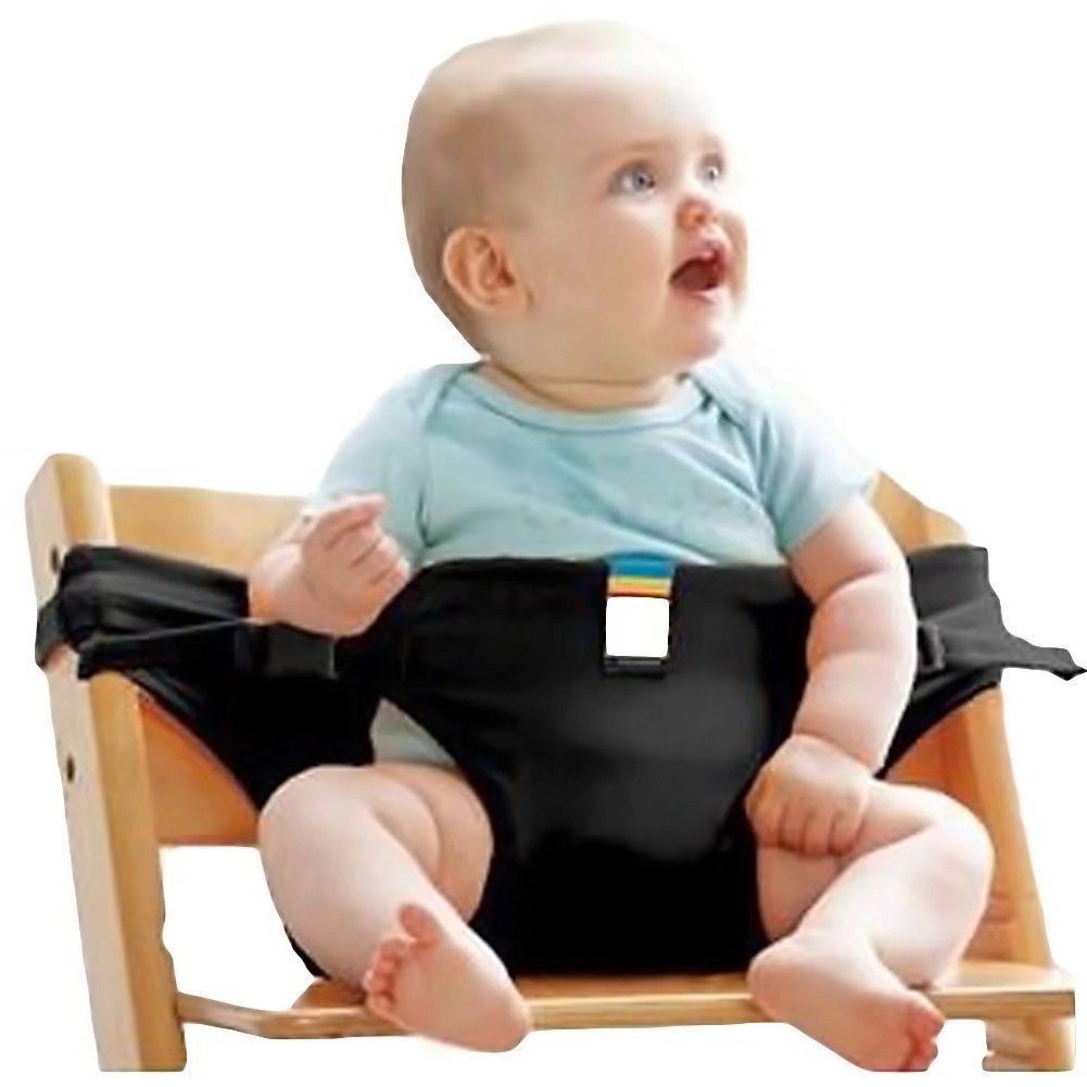 Jormftte Tragbarer Sicherheitsgurt Hochstuhl-Gurt Hochstuhl,für Baby schwarz Stuhl-Sitzgurt für