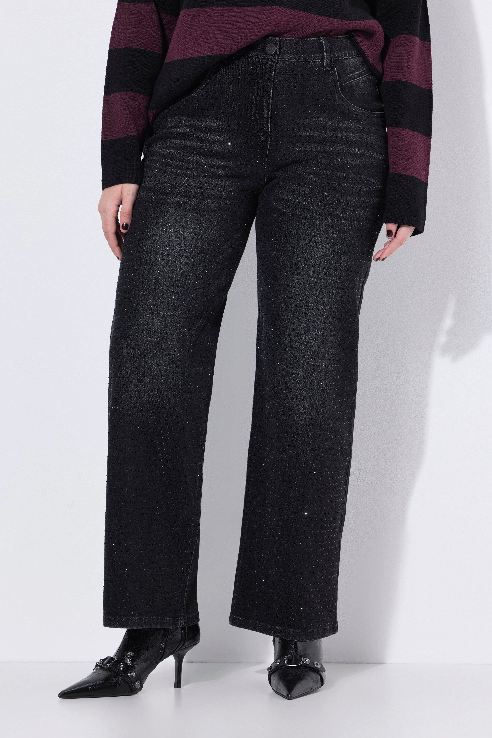 Regular-fit-Jeans Jeans Mary weites gerades Bein Ziersteine
