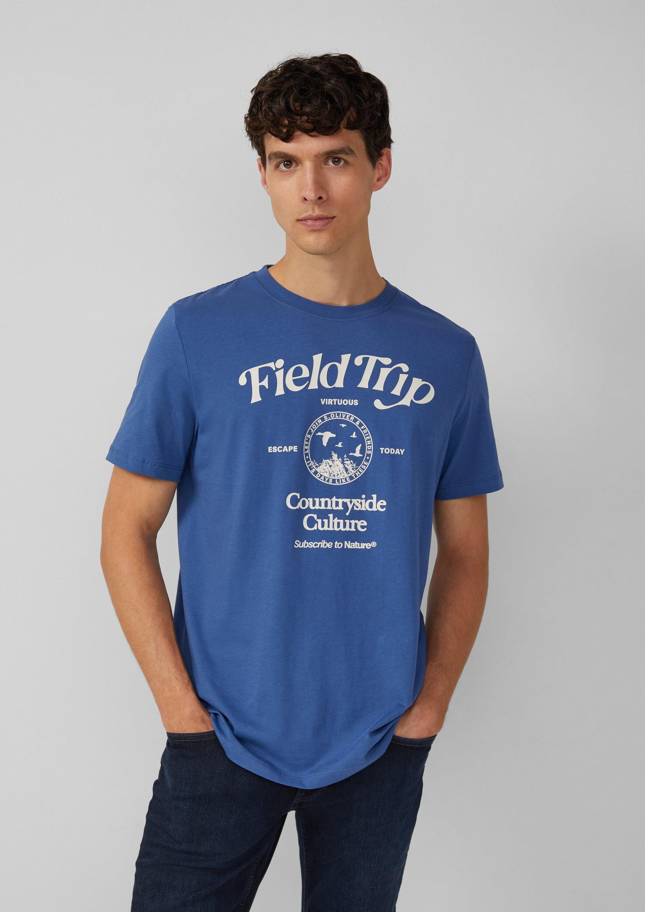 s.Oliver Kurzarmshirt T-Shirt Baumwoll-T-Shirt mit Frontprint günstig online kaufen