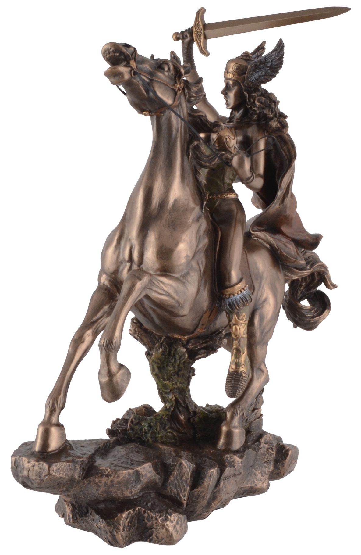 cm Dekofigur - Schwert by auf Walküre 27x11x28 Vogler bronziert, Veronese, bronziert mit coloriert Gmbh und Veronese, by LxBxH ca. Pferd Coloriert, direct