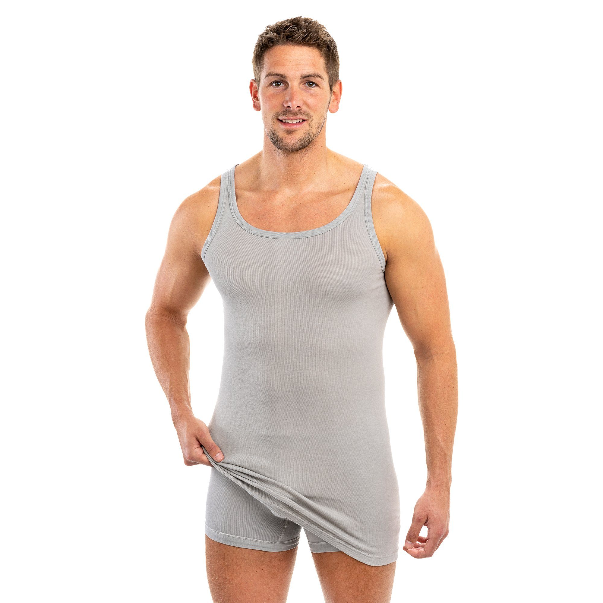 HERMKO Unterhemd 3007 extralanges Herren Unterhemd (10 cm) Achselhemd aus B günstig online kaufen