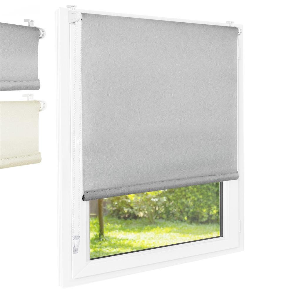 Seitenzugrollo Rollo Blackout grau 50x140, Foxx günstig online kaufen
