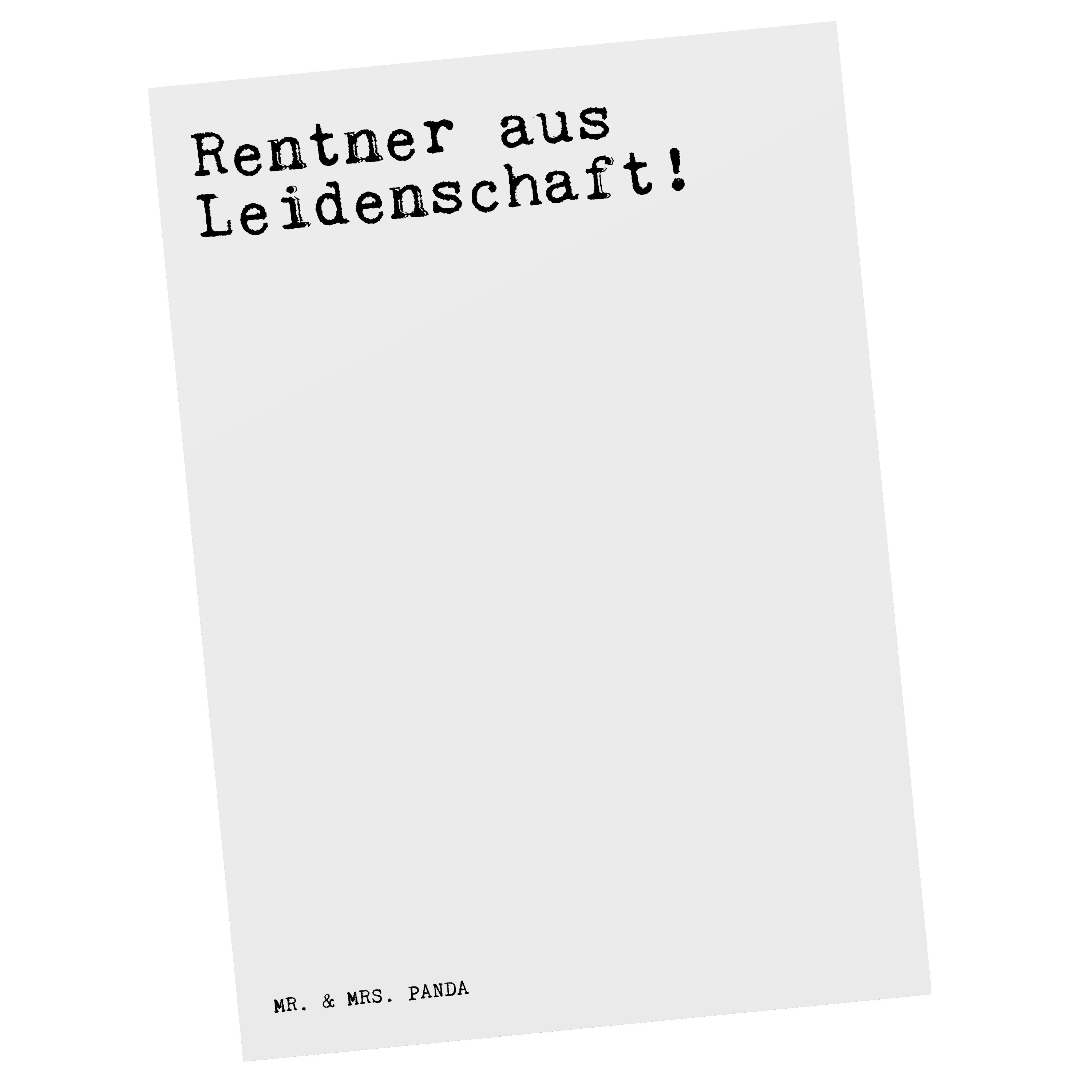 Mr. & Mrs. Panda Postkarte »Rentner aus Leidenschaft! Weiß Geschenk