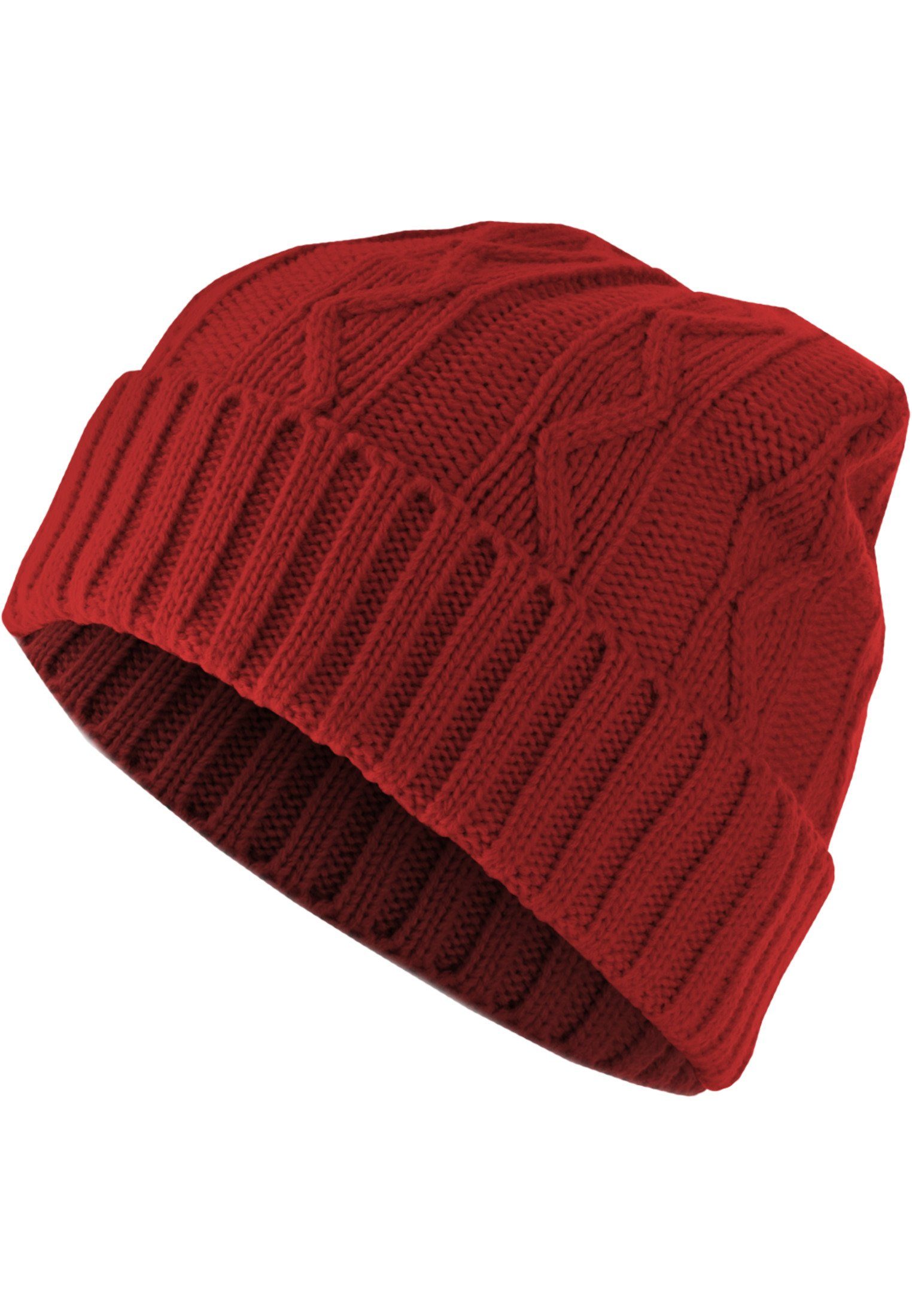 MSTRDS Beanie Accessoires Beanie Cable Flap (1-St) red | Beanies