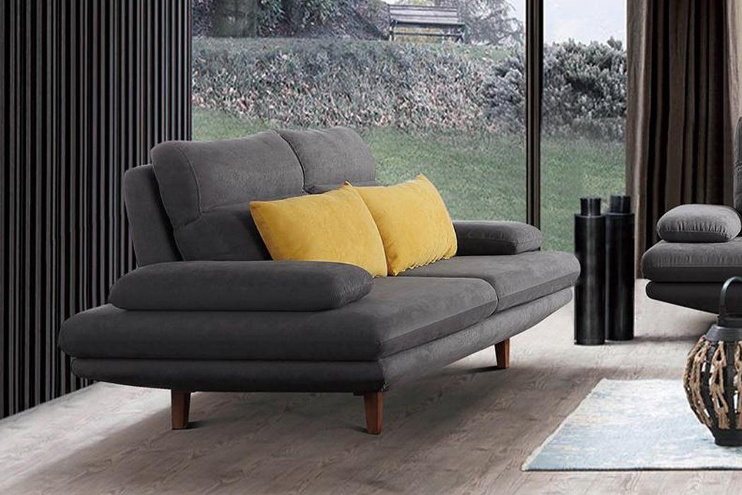 JVmoebel Sofa, Dreisitzer Designer Sofa Couch 2 Sitz Polster Leder Couchen Big Sofa