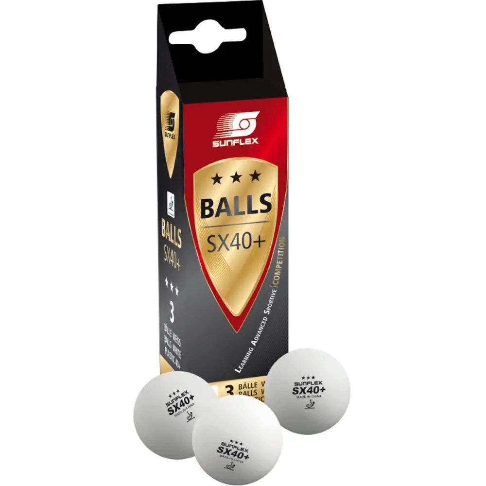 Tischtennisball Tischtennisbälle SX40+ (3er Packung) - Premium 3-Sterne, ITTF