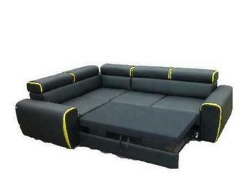 JVmoebel Sofa Schwarzer Designer Ecksofa L-Form Sofa mit Bettfunktion Schlafsofa, Made in Europe