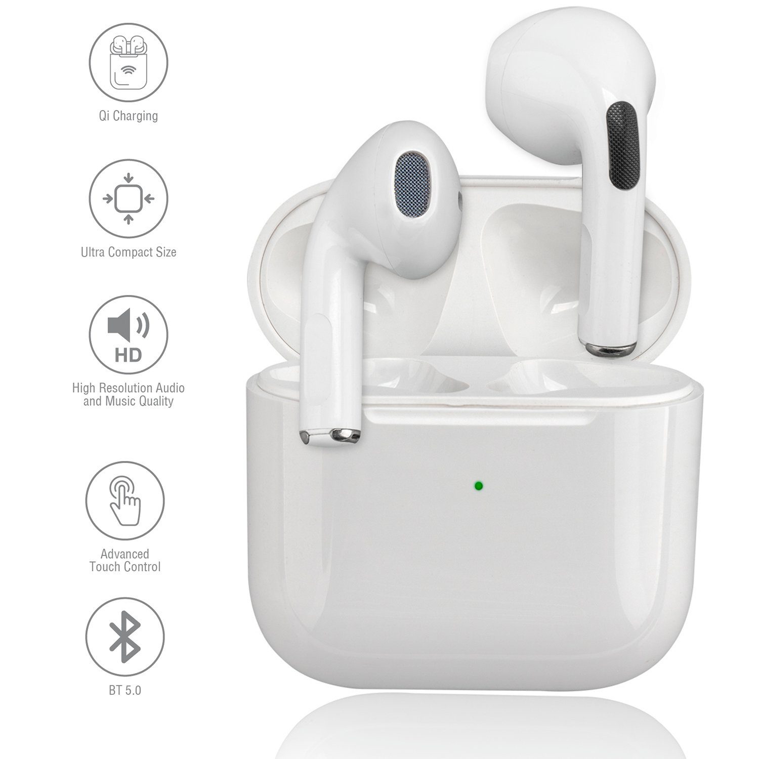 Stereo Assistant, Jahre 4smarts weiß Pro Herstellergarantie) Siri, Google Bluetooth, Wireless (Sprachsteuerung, Headset Headset höhenverstellbar, 3 True SkyPods